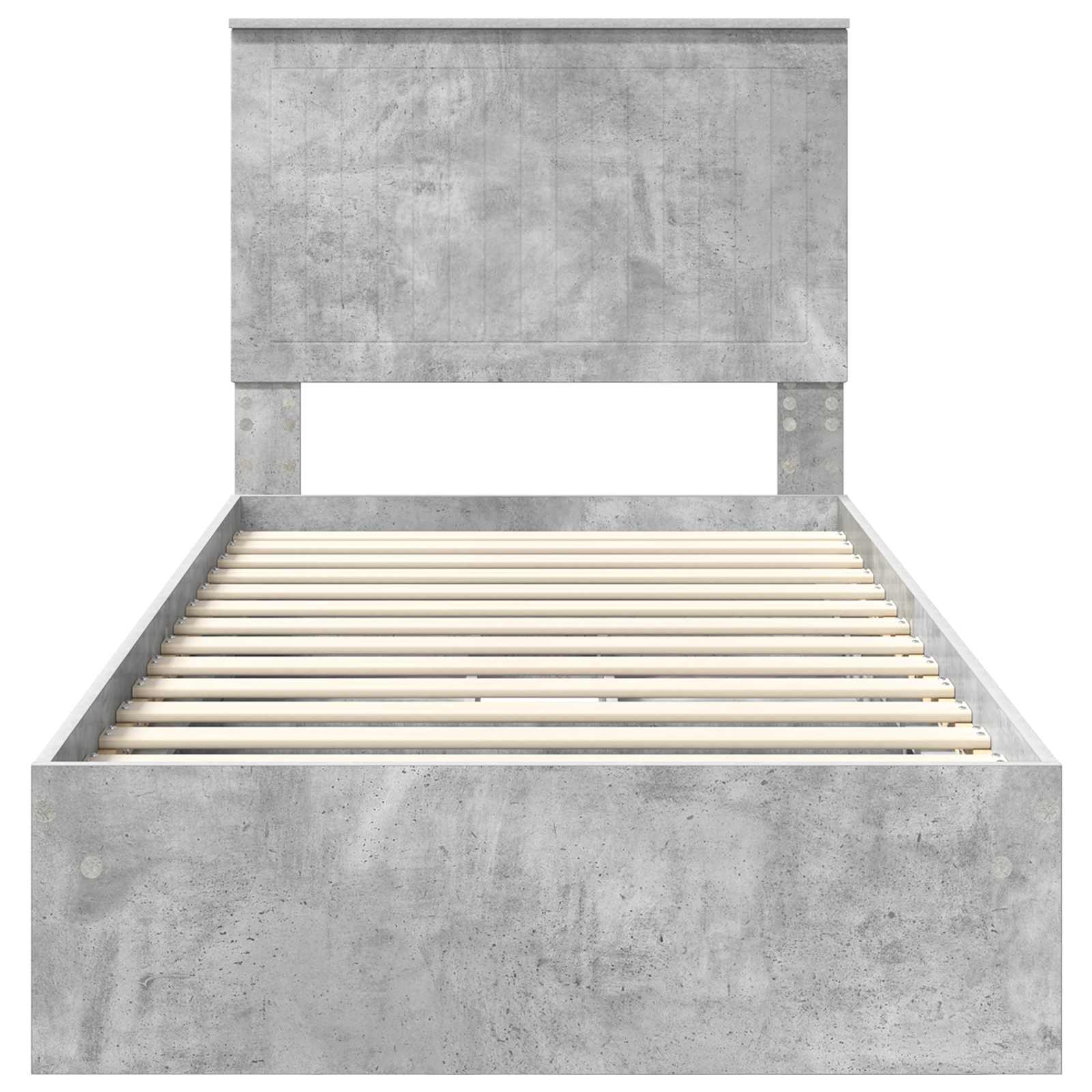 Lit de Rangement Gris béton 90 x 190 cm Bois d'ingénierie