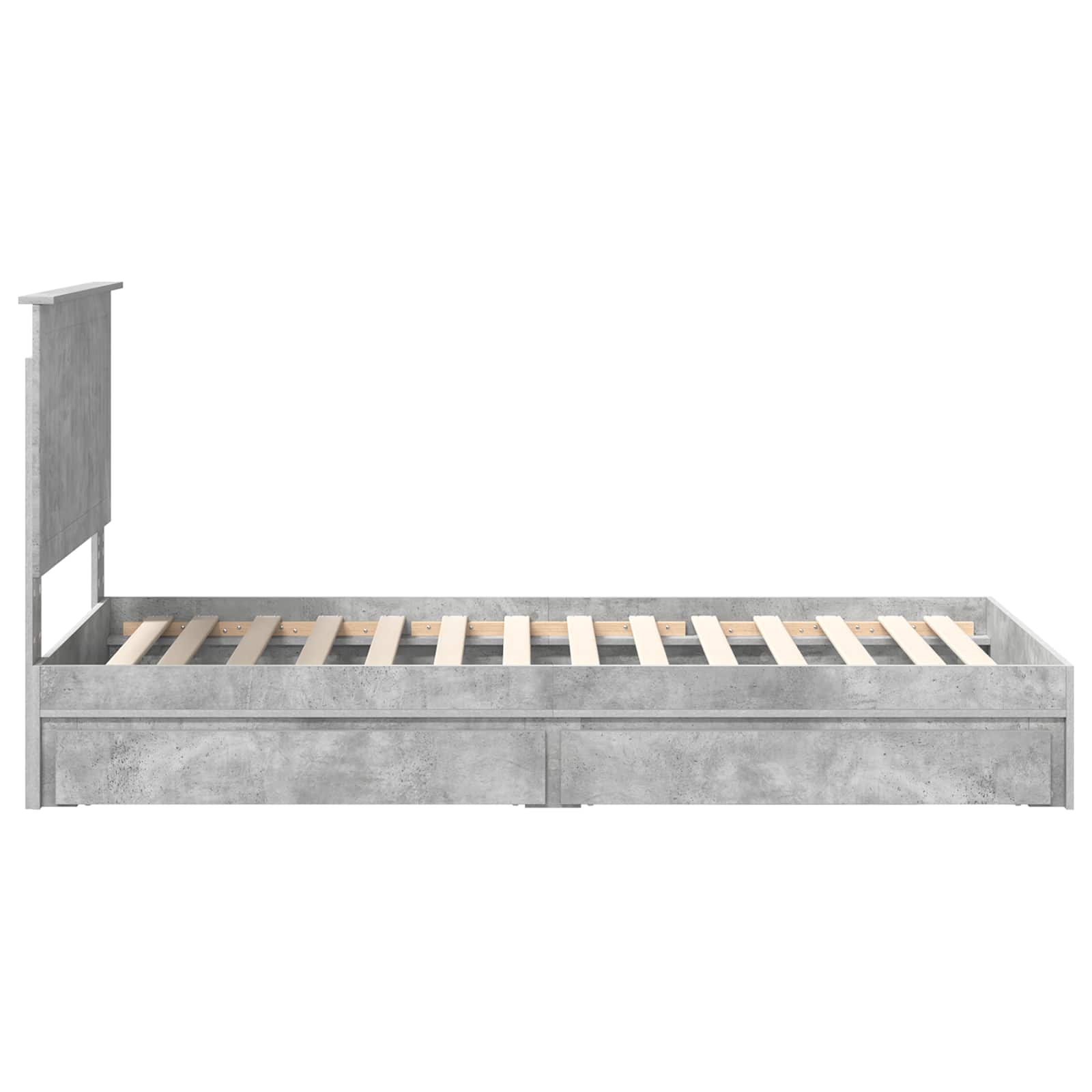 Lit de Rangement Gris béton 90 x 190 cm Bois d'ingénierie