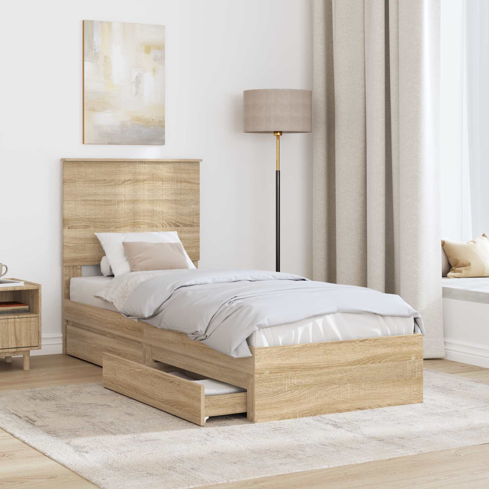 Lit de Rangement Chêne Sonoma 75 x 190 cm Bois d'ingénierie - XIOS