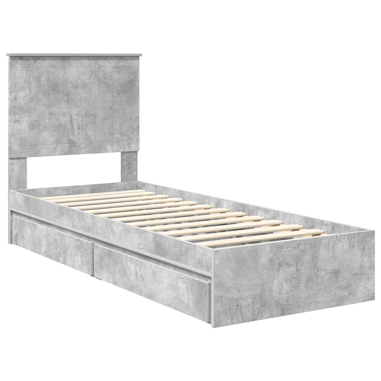 Lit de Rangement Gris béton 75 x 190 cm Bois d'ingénierie - XIOS