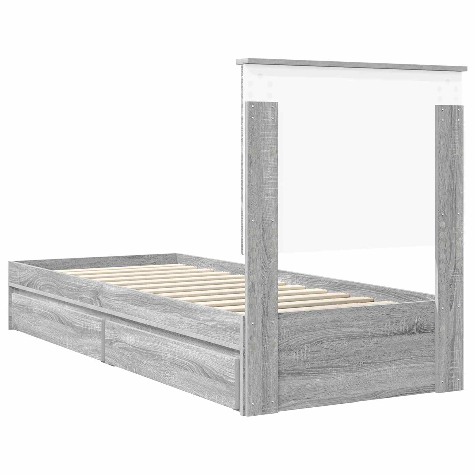 Lit de Rangement Gris Sonoma 75 x 190 cm Bois d'ingénierie - XIOS