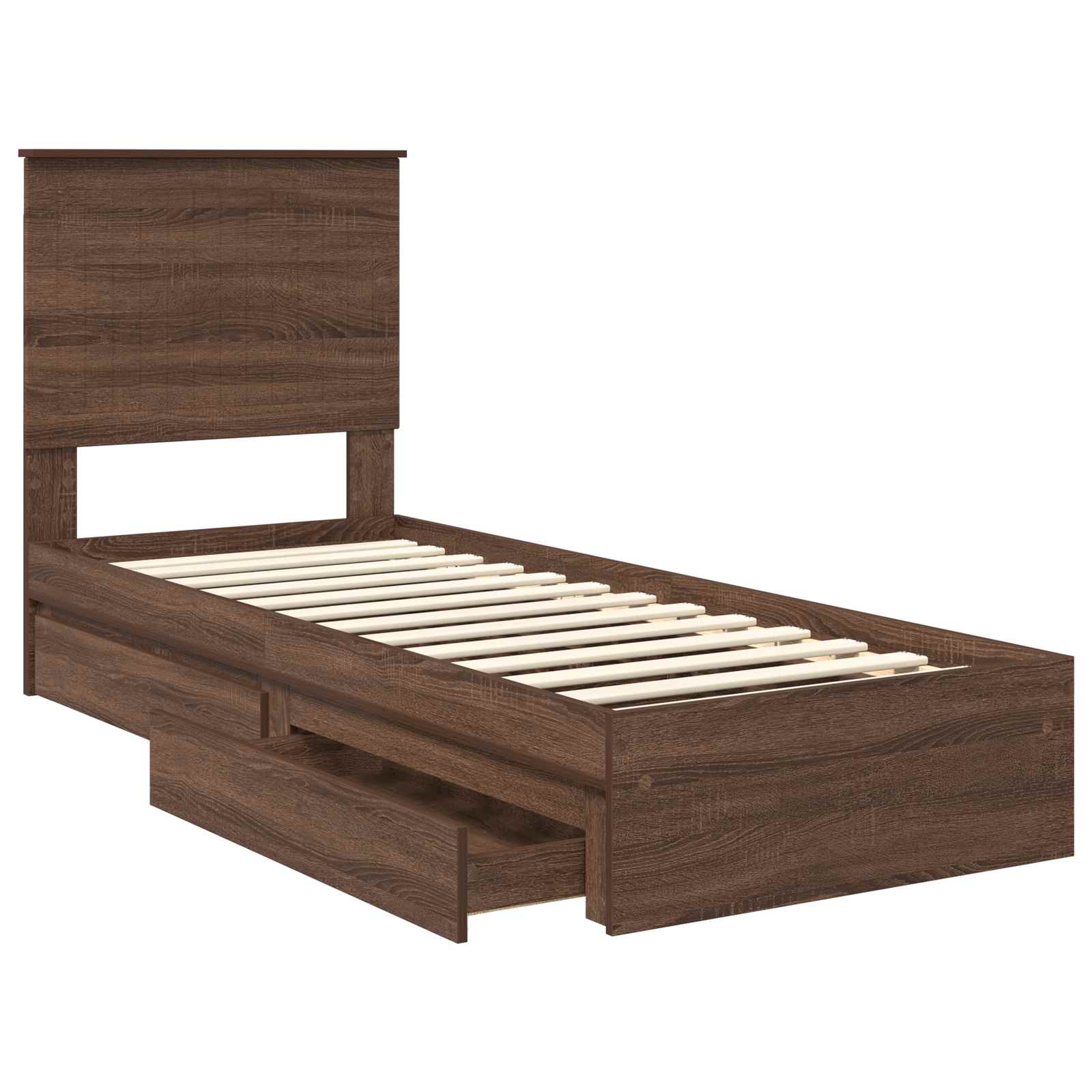 Lit de Rangement Chêne brun 75 x 190 cm Bois d'ingénierie - XIOS