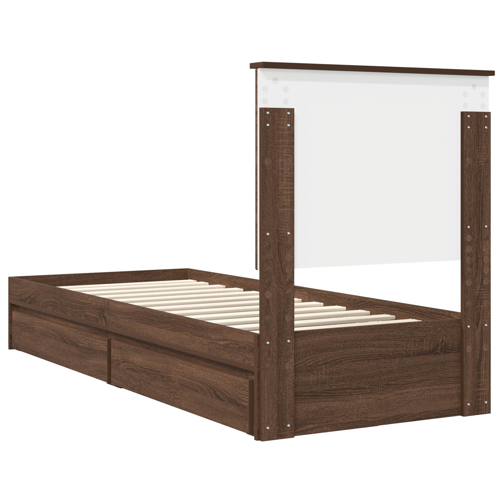 Lit de Rangement Chêne brun 75 x 190 cm Bois d'ingénierie - XIOS