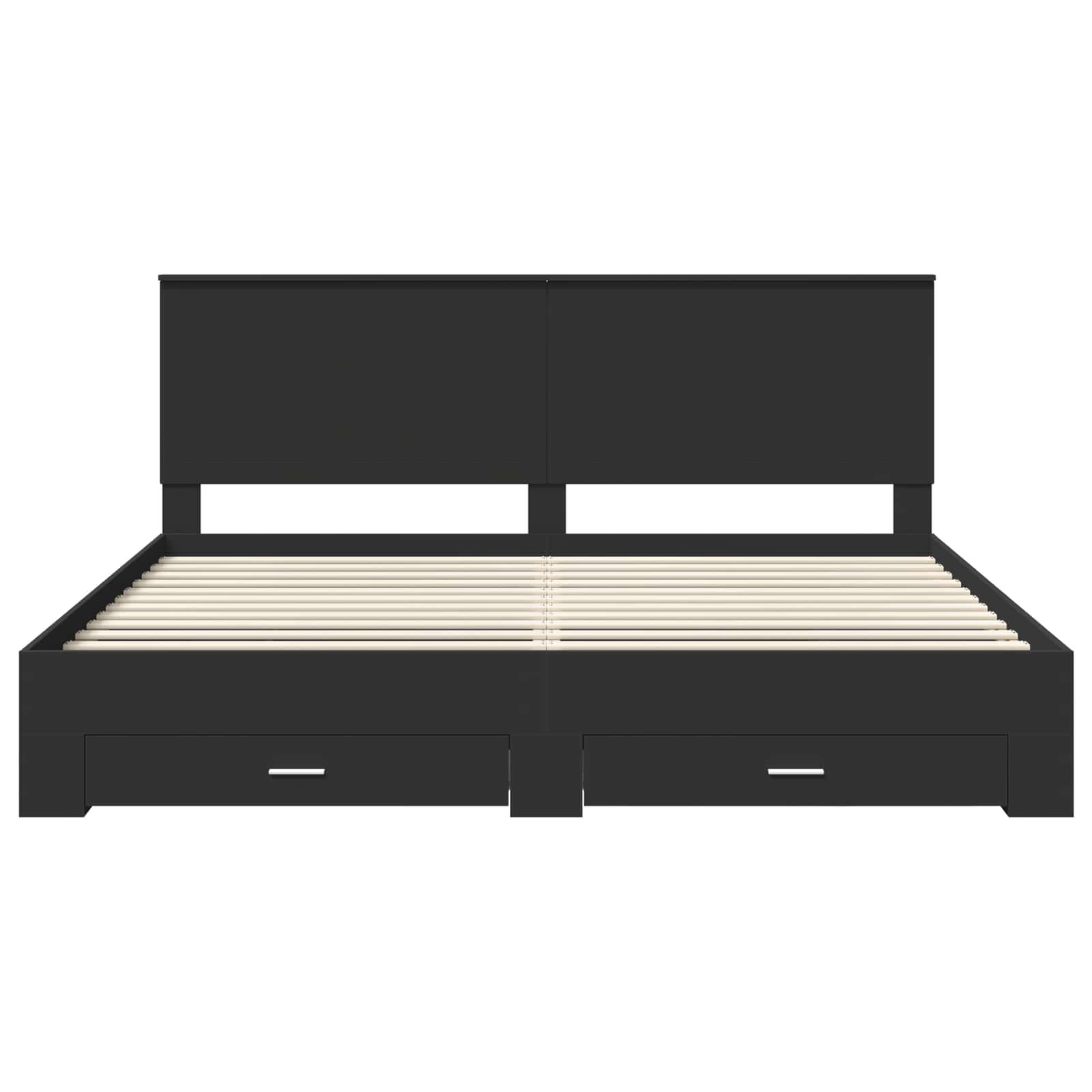 Cadre de lit Noir et argent 200 x 200 cm Bois d'ingénierie - XIOS