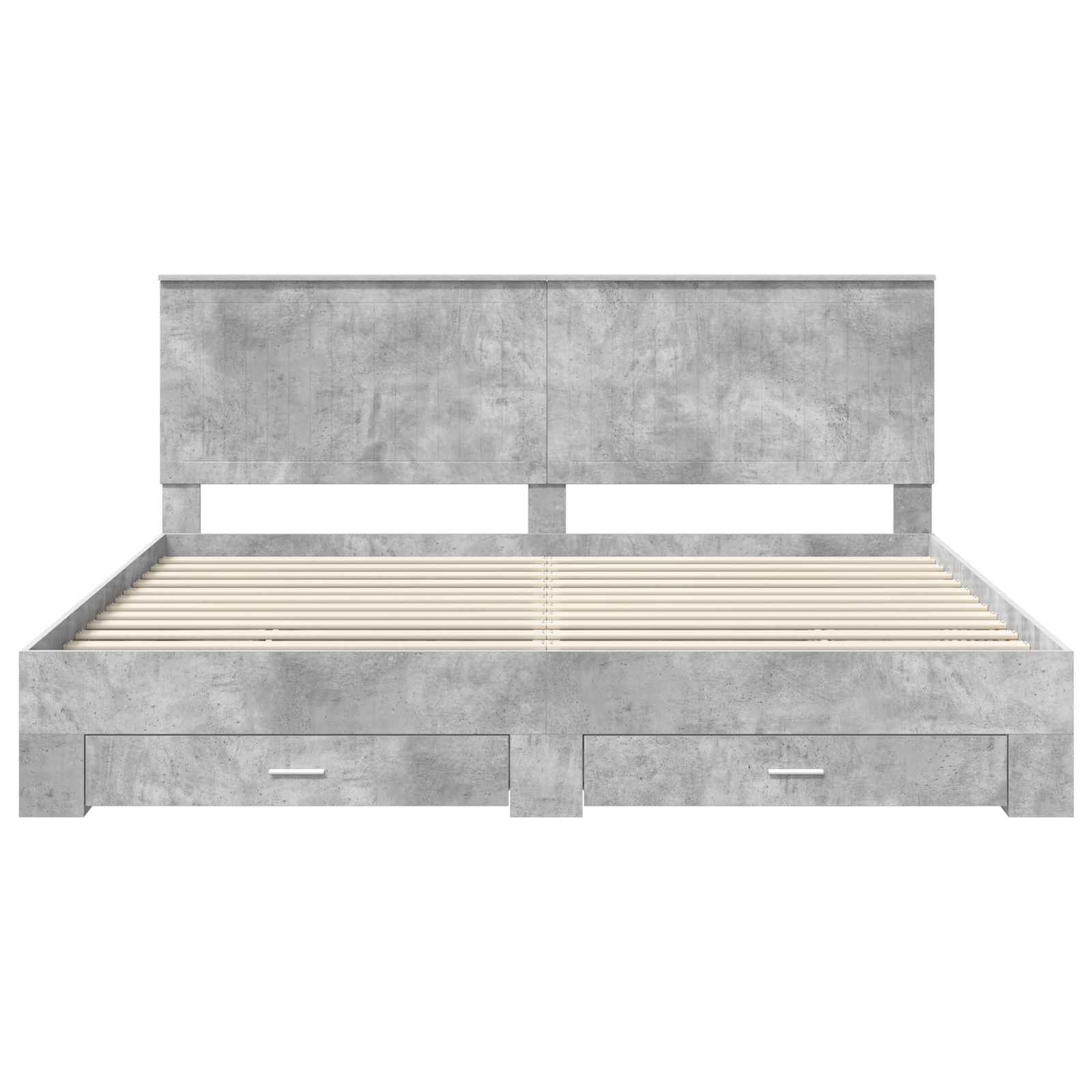 Cadre de lit Gris béton 200 x 200 cm Bois d'ingénierie - XIOS