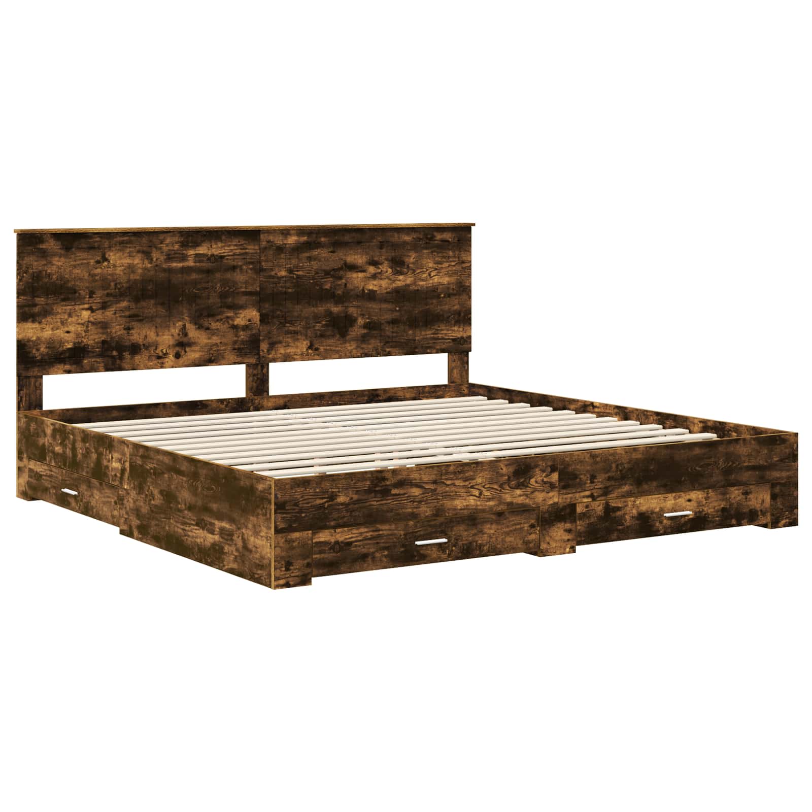 Cadre de lit Chêne fumé 200 x 200 cm Bois d'ingénierie - XIOS