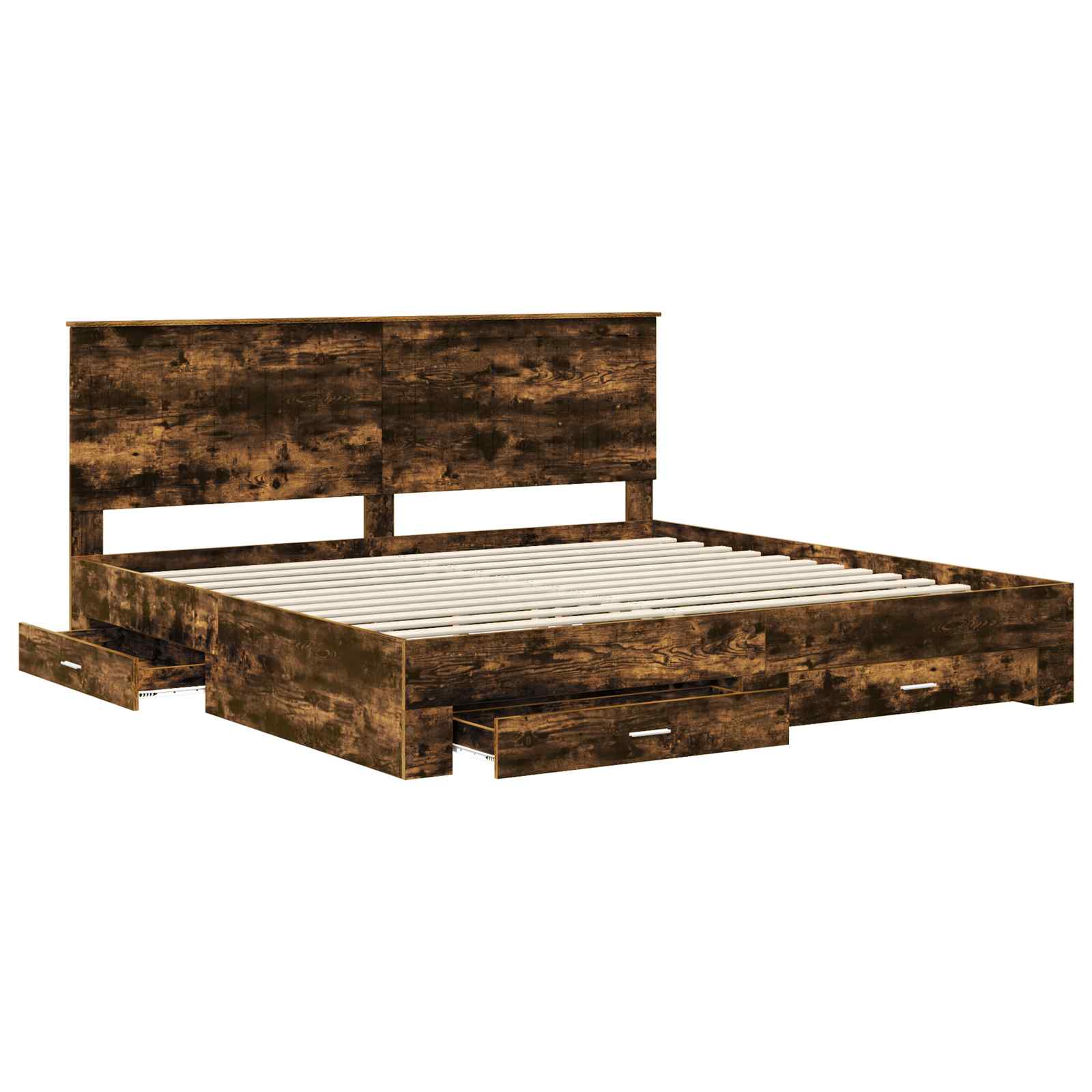 Cadre de lit Chêne fumé 200 x 200 cm Bois d'ingénierie - XIOS
