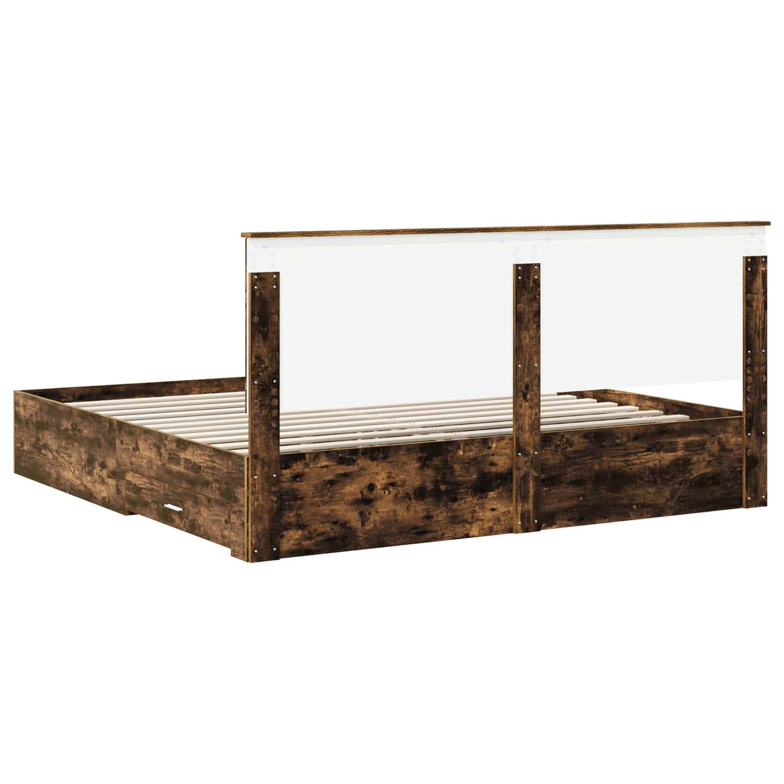 Cadre de lit Chêne fumé 200 x 200 cm Bois d'ingénierie - XIOS