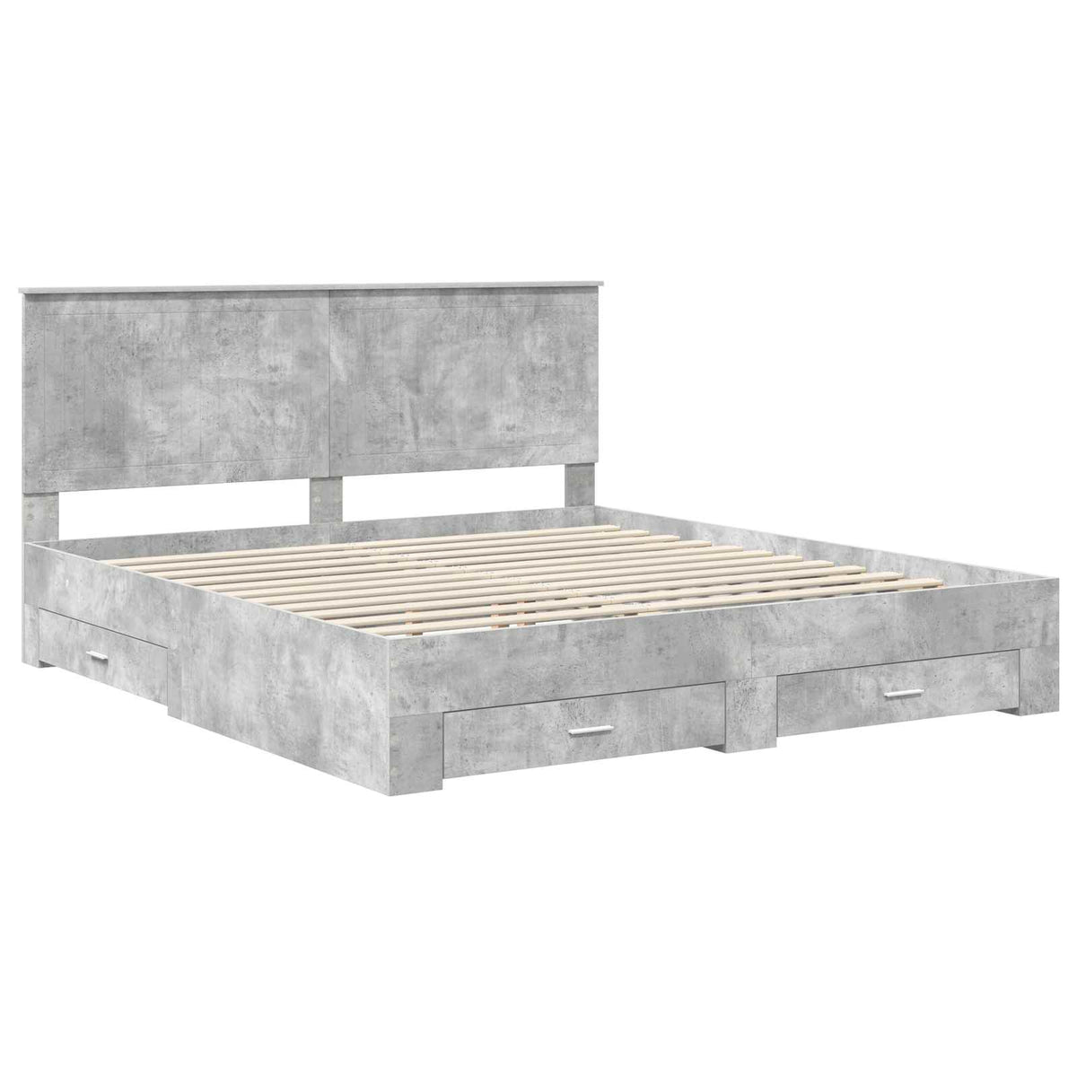 Cadre de lit Gris béton 180 x 200 cm Bois d'ingénierie