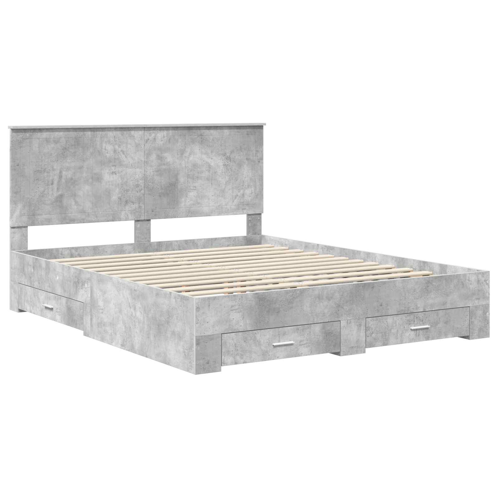 Cadre de lit Gris béton 160 x 200 cm Bois d'ingénierie - XIOS