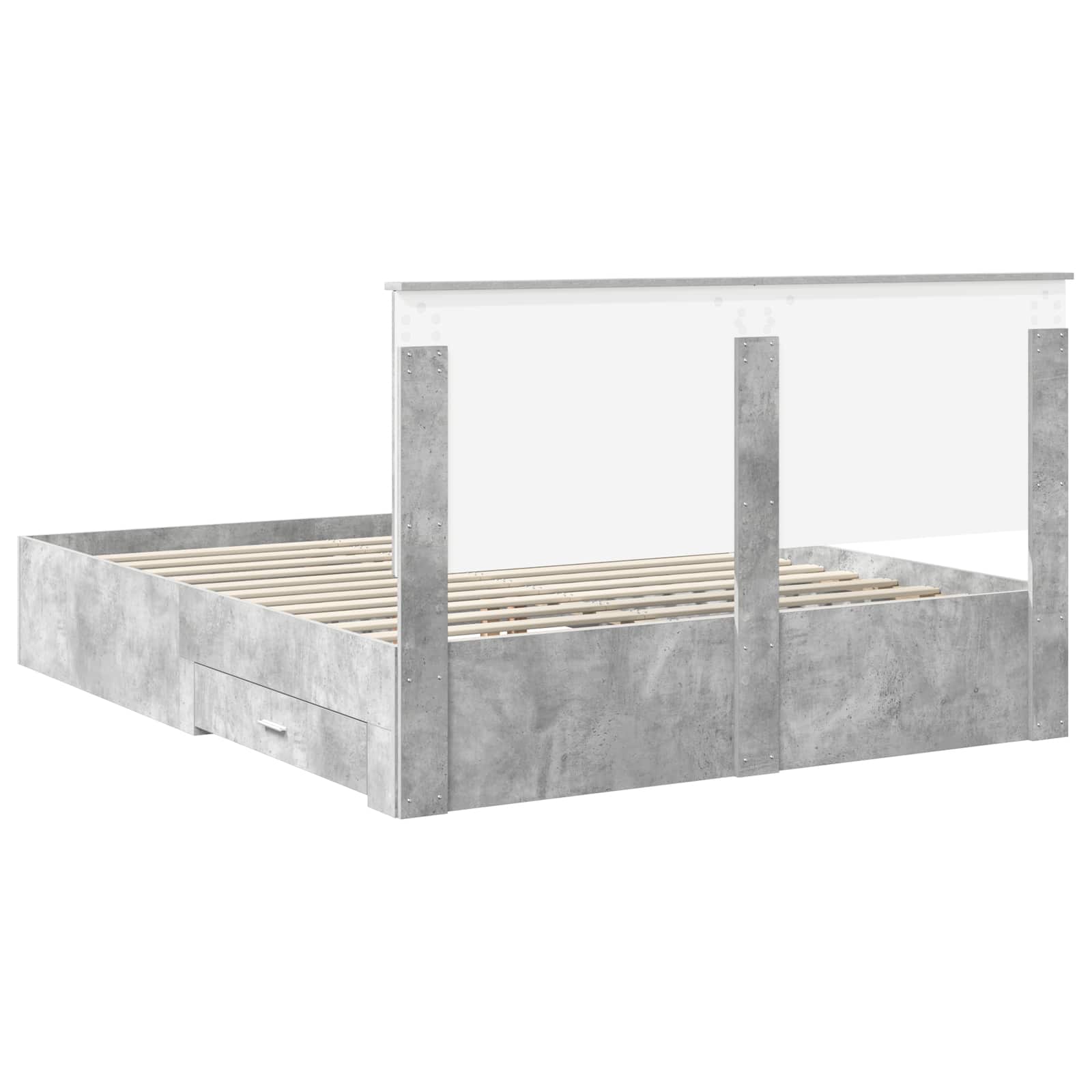 Cadre de lit Gris béton 160 x 200 cm Bois d'ingénierie - XIOS