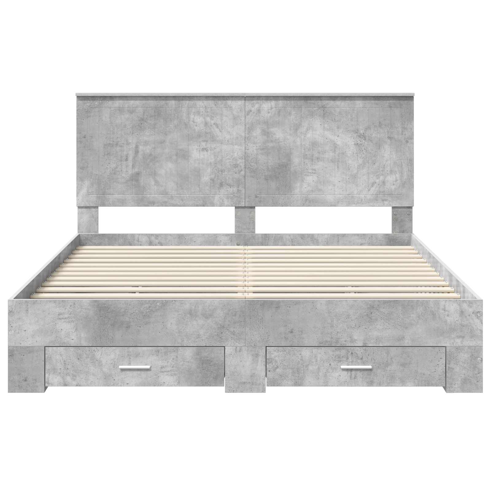 Cadre de lit Gris béton 160 x 200 cm Bois d'ingénierie - XIOS