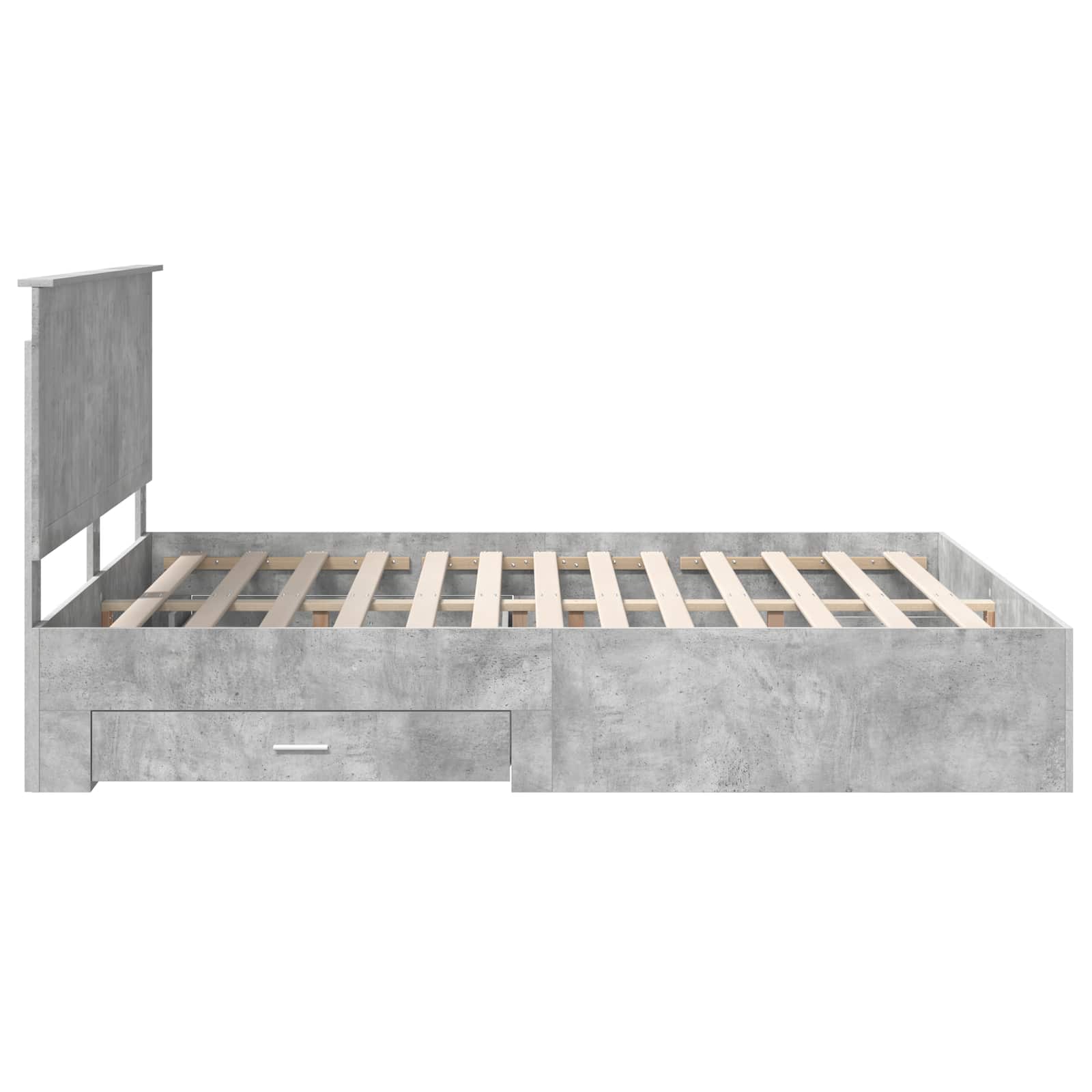 Cadre de lit Gris béton 160 x 200 cm Bois d'ingénierie - XIOS