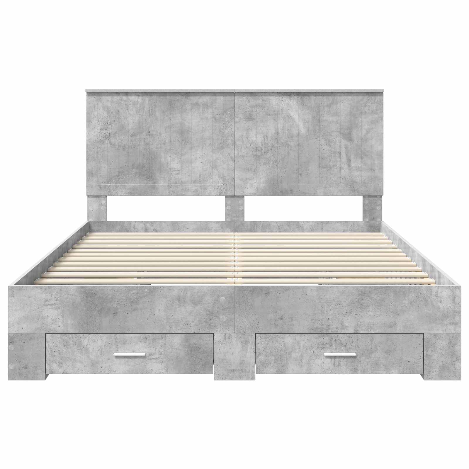 Cadre de lit Gris béton 150 x 200 cm Bois d'ingénierie - XIOS