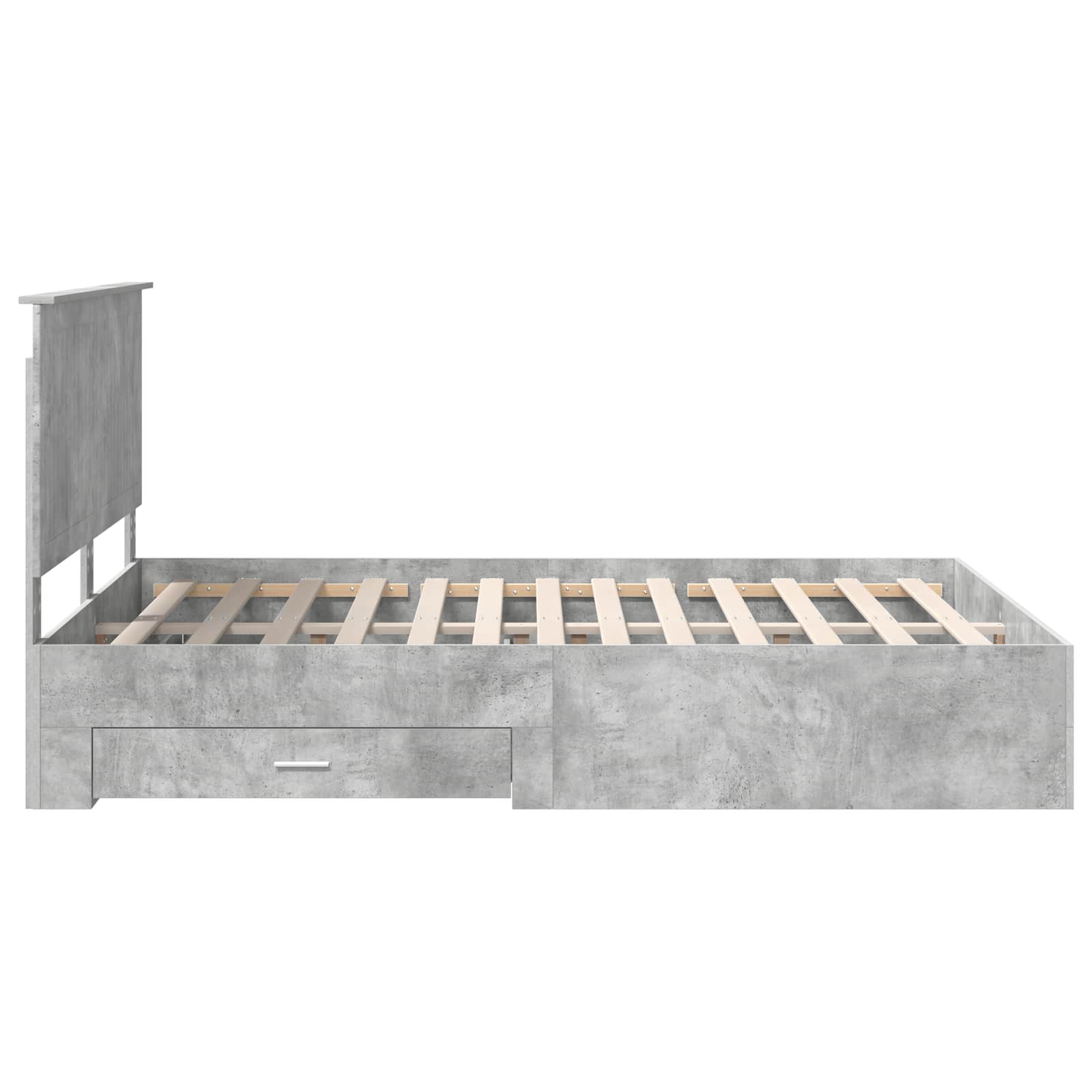 Cadre de lit Gris béton 150 x 200 cm Bois d'ingénierie - XIOS