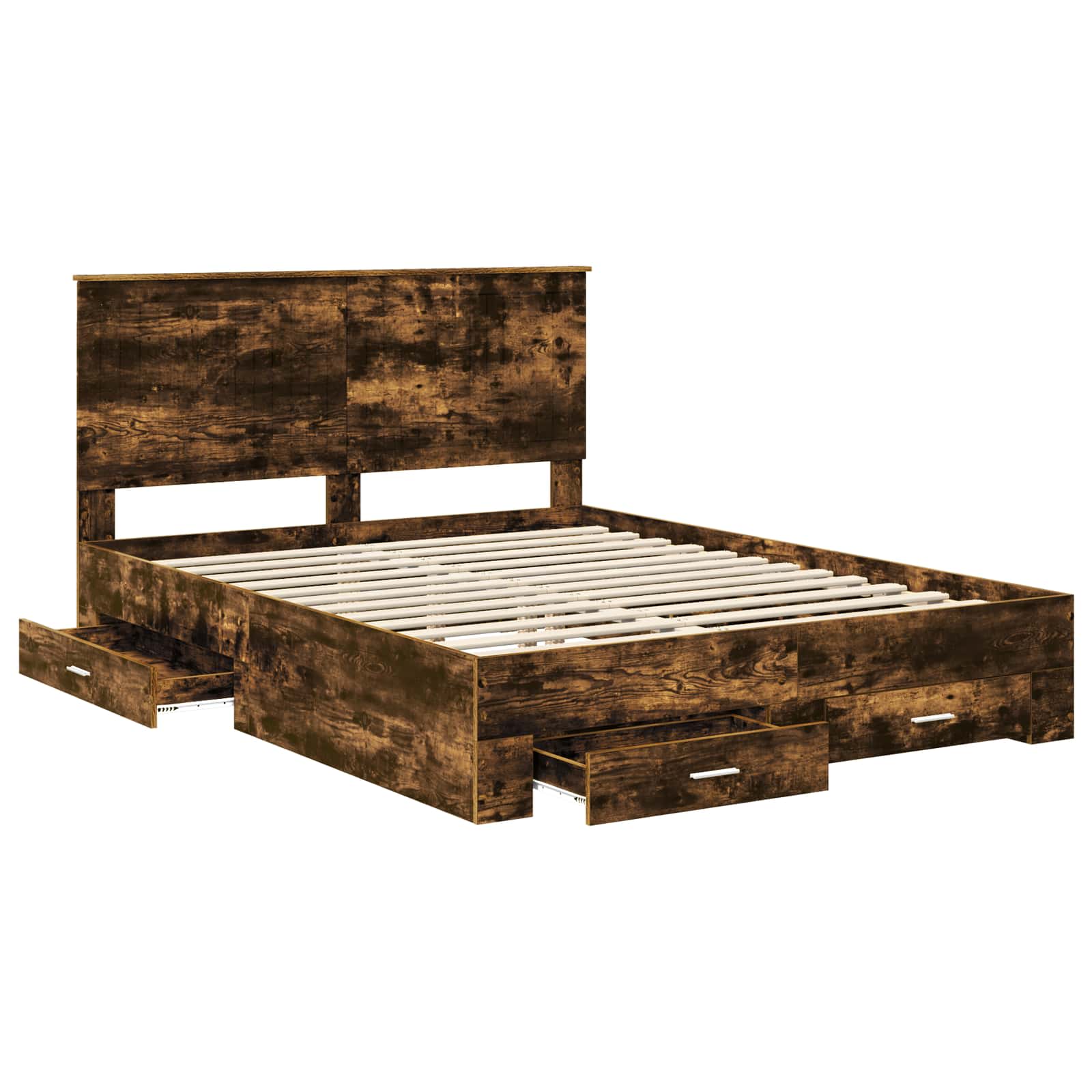 Cadre de lit Chêne fumé 150 x 200 cm Bois d'ingénierie - XIOS