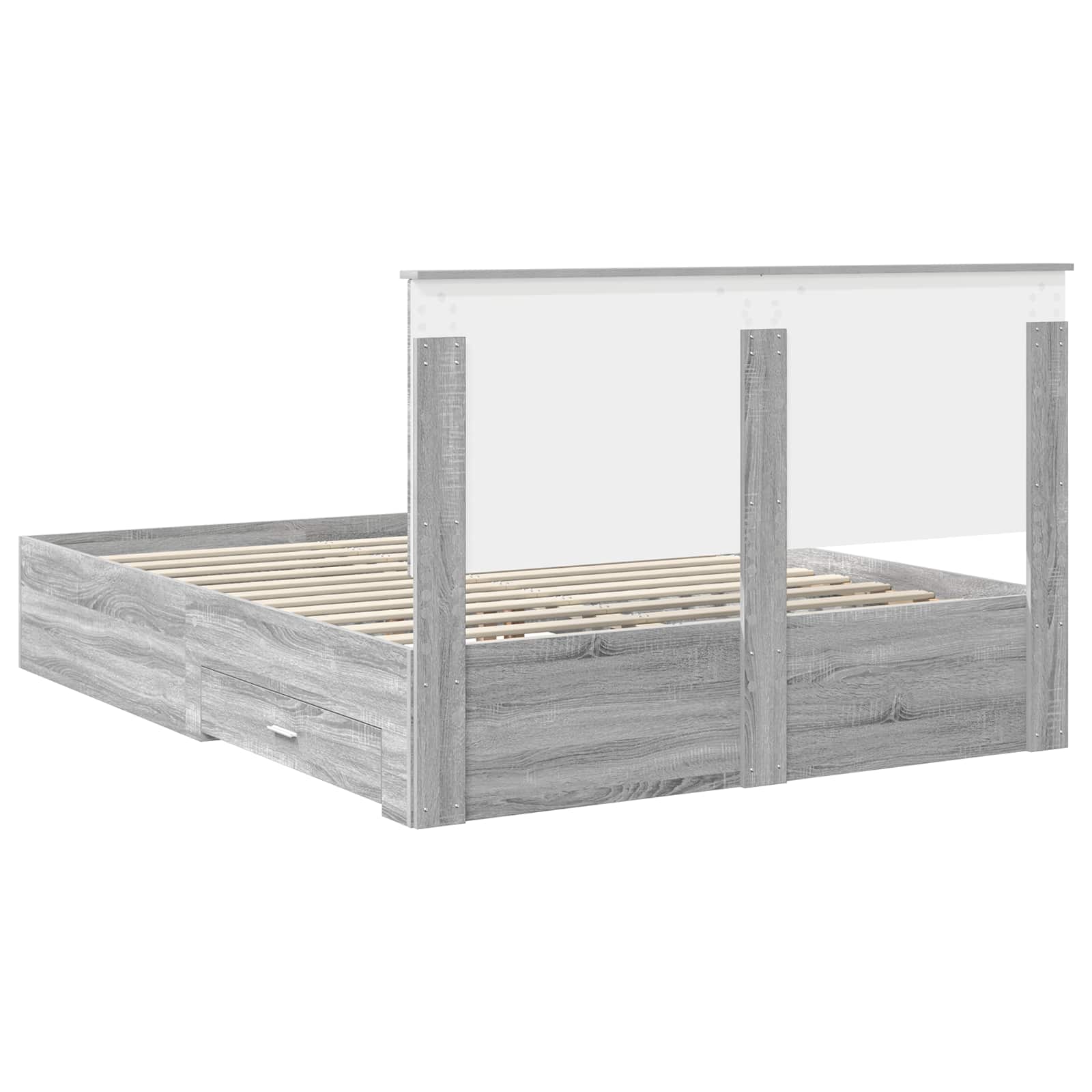 Cadre de lit Gris Sonoma 150 x 200 cm Bois d'ingénierie - XIOS