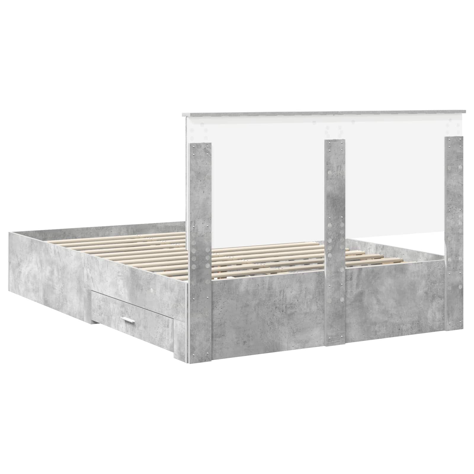 Cadre de lit Gris béton 140 x 190 cm Bois d'ingénierie - XIOS