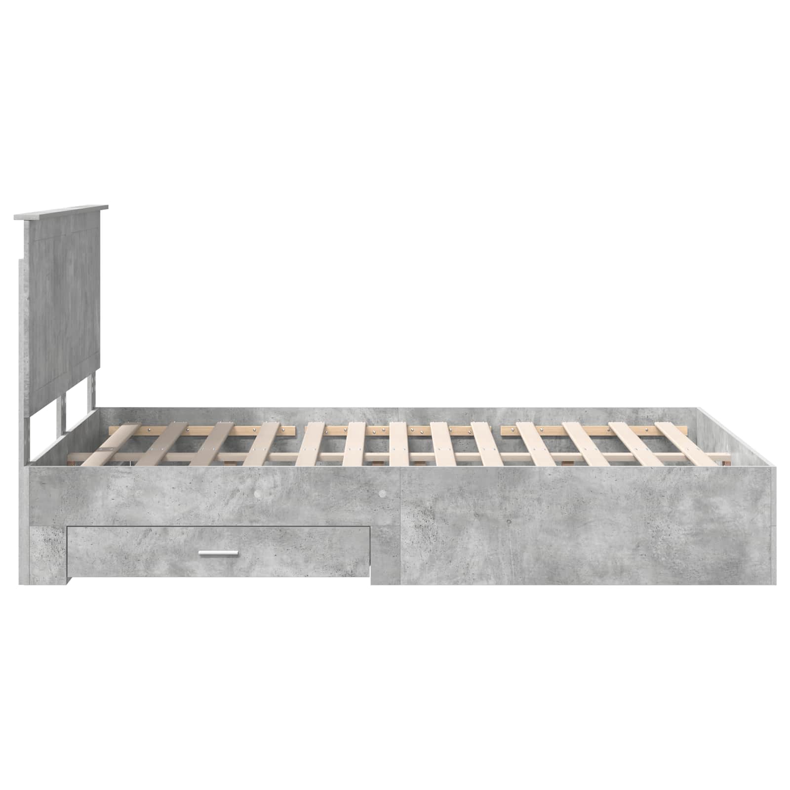 Cadre de lit Gris béton 140 x 190 cm Bois d'ingénierie - XIOS