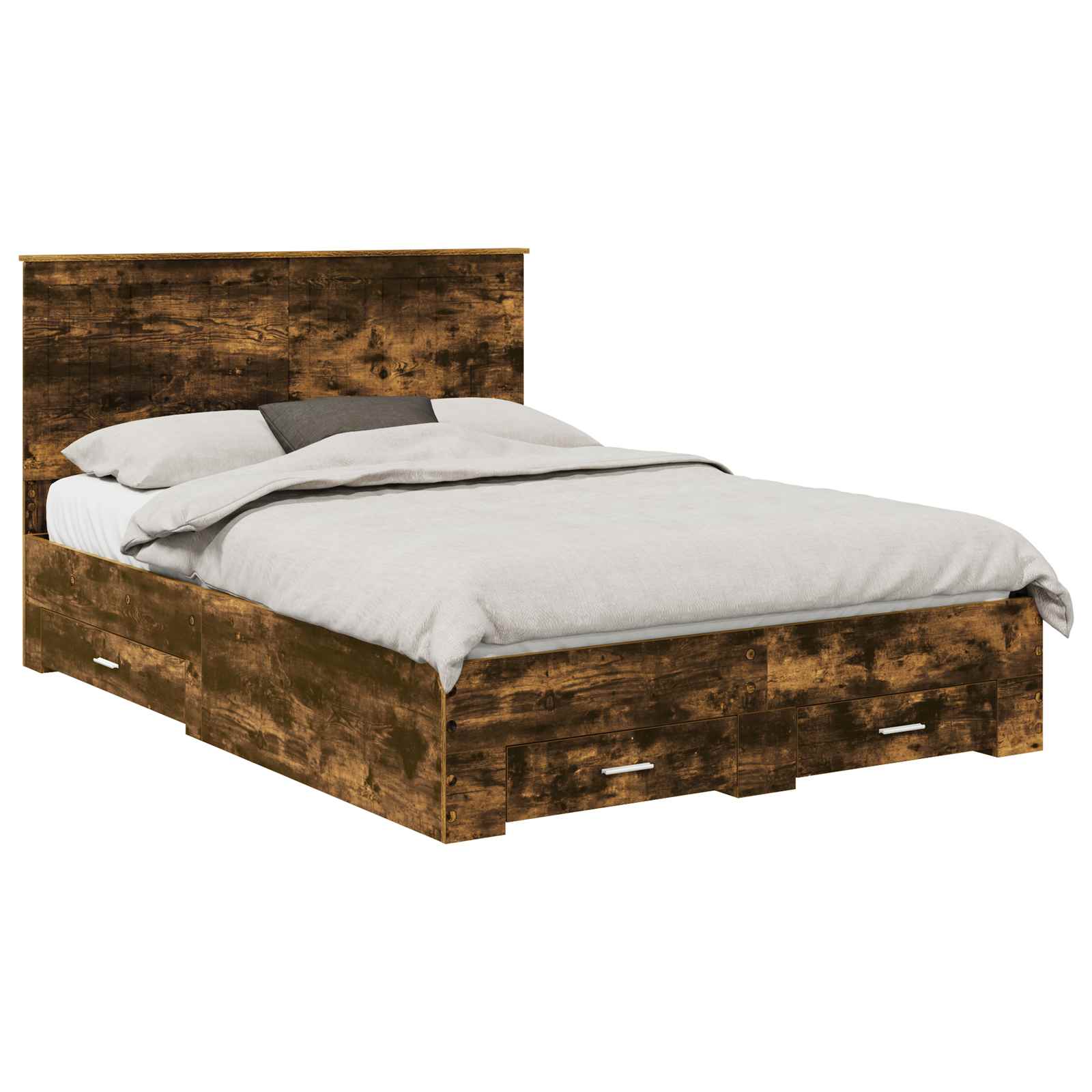 Cadre de lit Chêne fumé 135 x 190 cm Bois d'ingénierie - XIOS