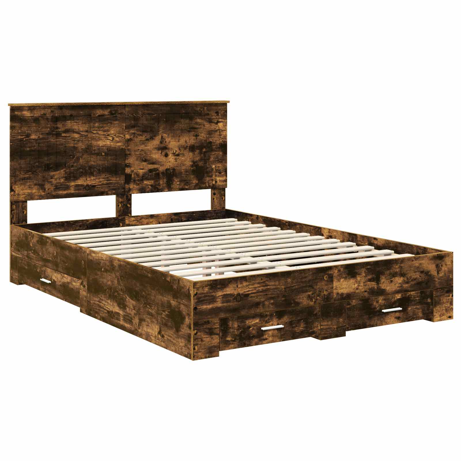Cadre de lit Chêne fumé 135 x 190 cm Bois d'ingénierie - XIOS