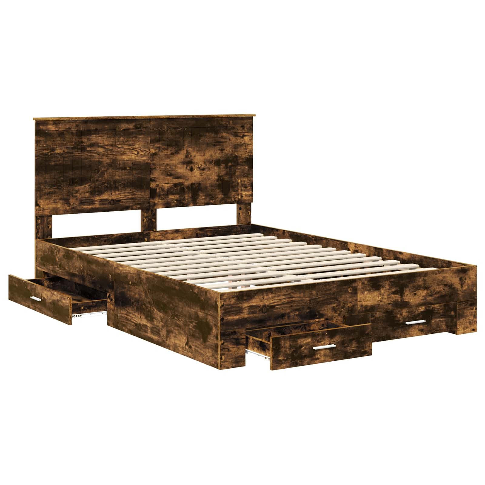 Cadre de lit Chêne fumé 135 x 190 cm Bois d'ingénierie - XIOS