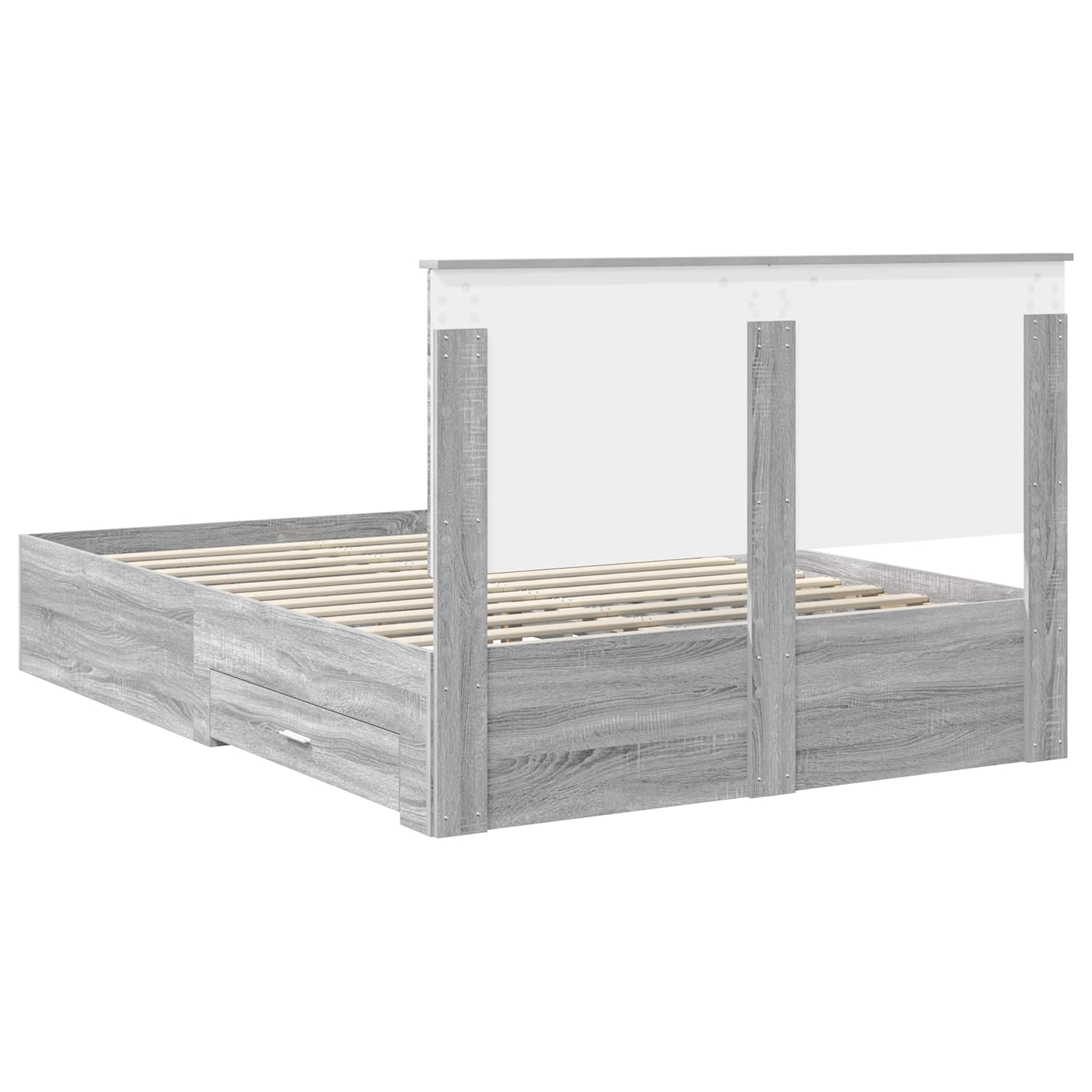Cadre de lit Gris Sonoma 135 x 190 cm Bois d'ingénierie - XIOS