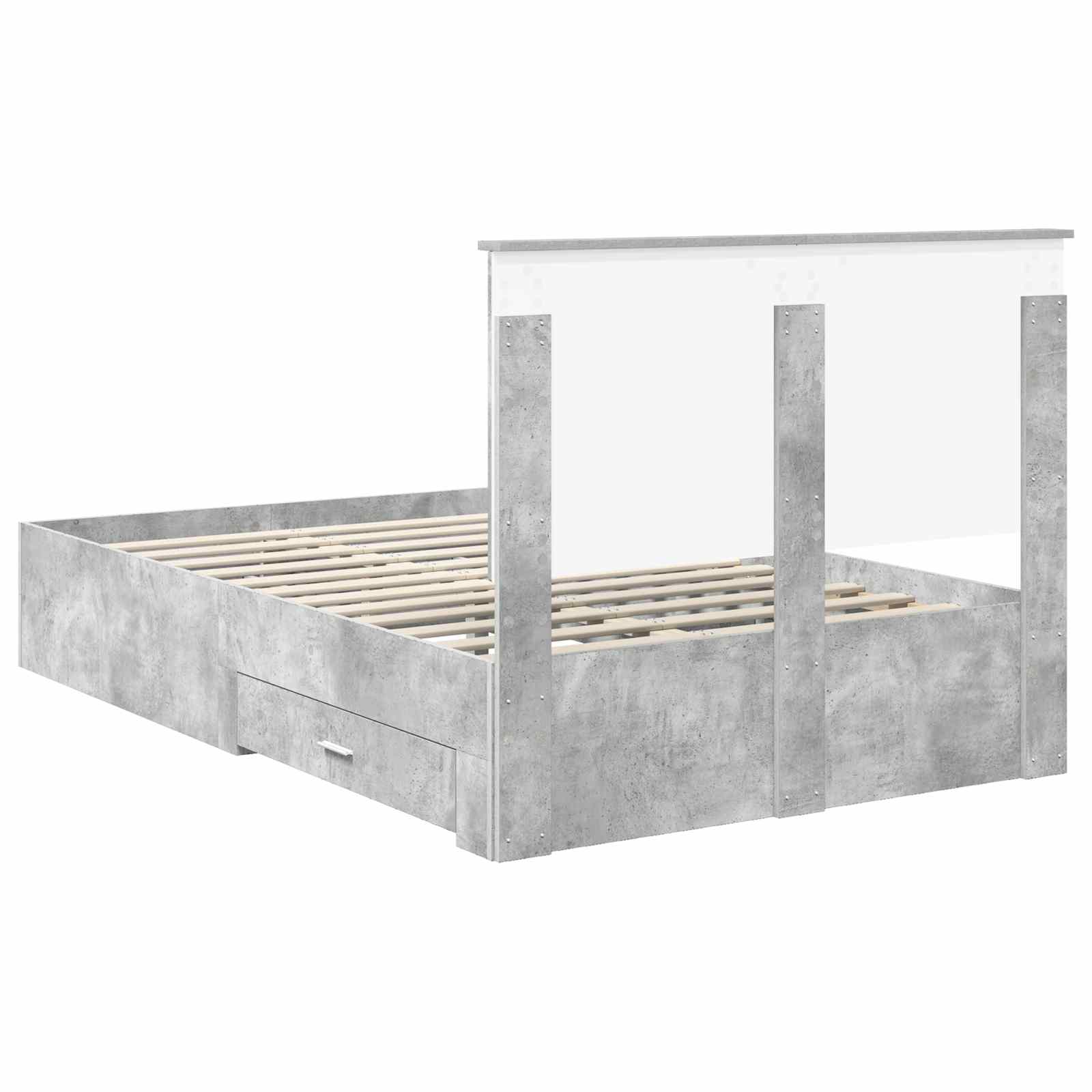 Cadre de lit Gris béton 120 x 200 cm Bois d'ingénierie - XIOS