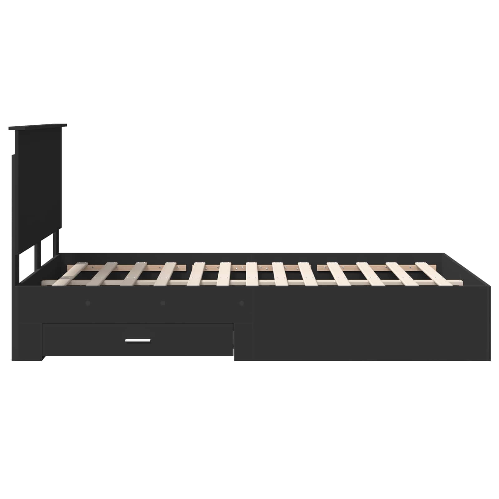 Cadre de lit avec tiroir Noir 120 x 190 cm Bois d'ingénierie - XIOS