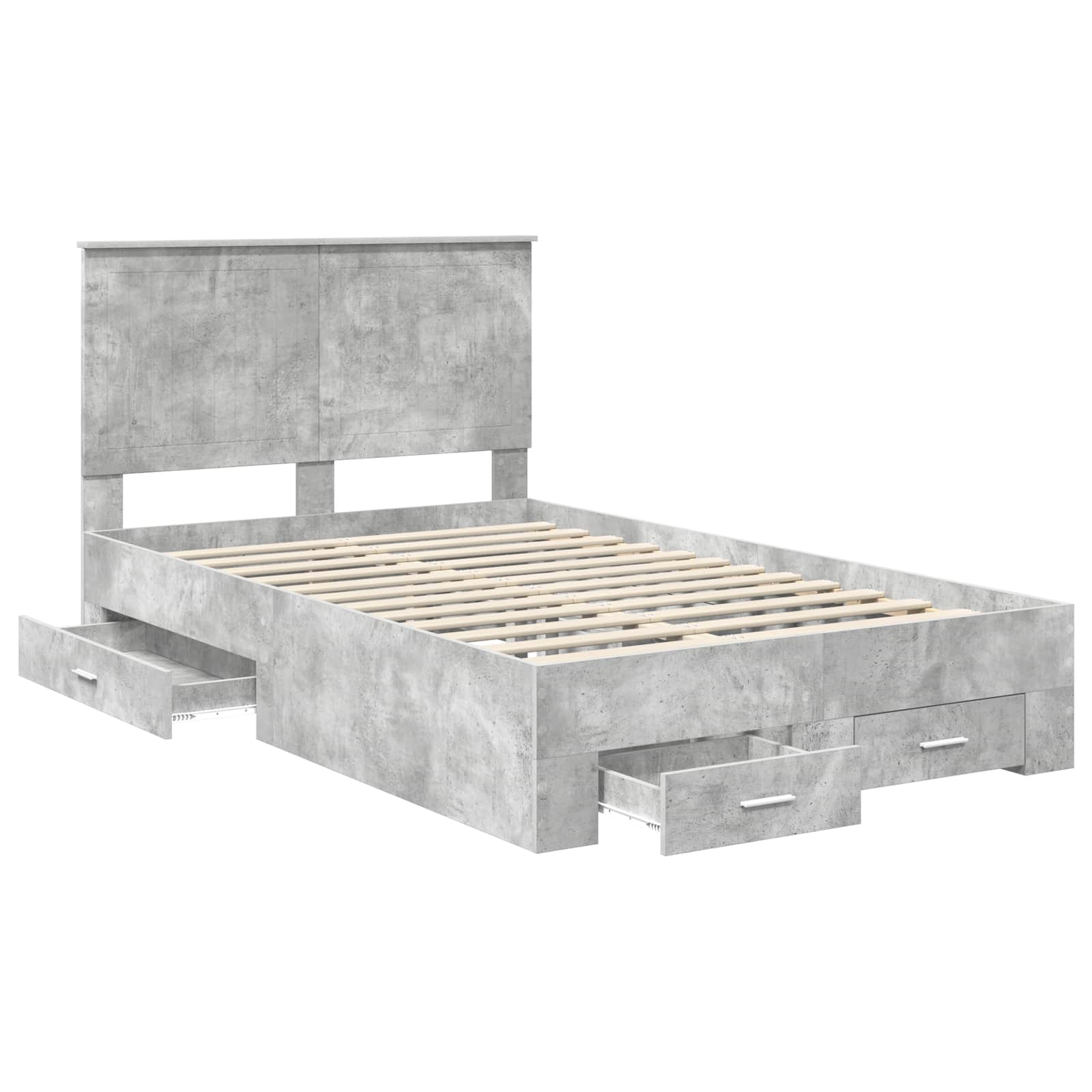 Cadre de lit Gris béton 120 x 190 cm Bois d'ingénierie - XIOS