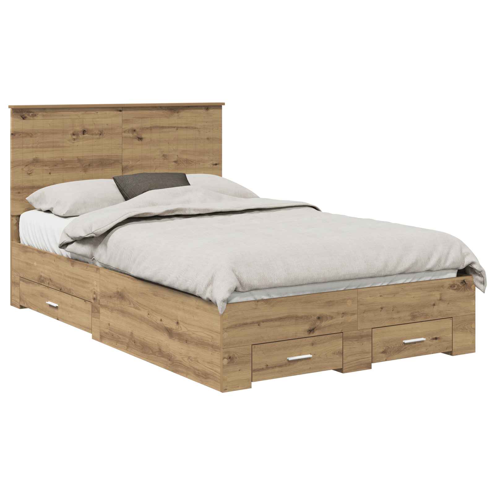 Cadre de lit Chêne artisanal 120 x 190 cm Bois d'ingénierie - XIOS