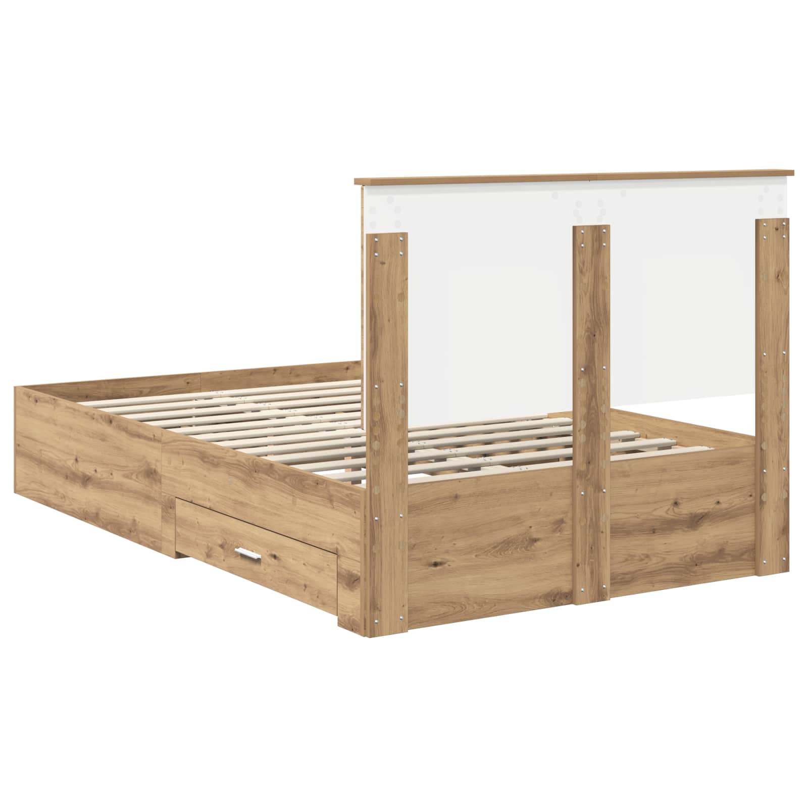 Cadre de lit Chêne artisanal 120 x 190 cm Bois d'ingénierie - XIOS