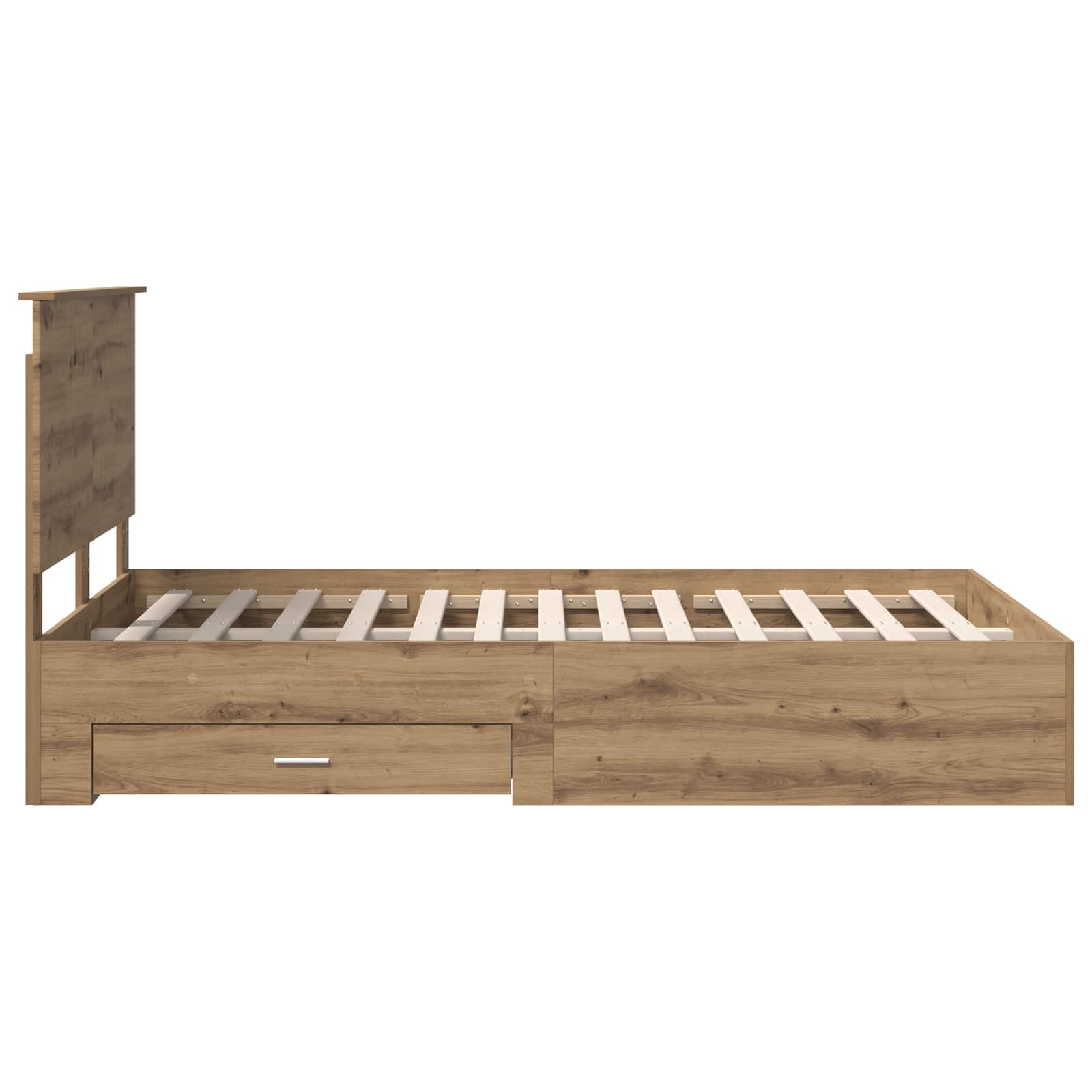 Cadre de lit Chêne artisanal 120 x 190 cm Bois d'ingénierie - XIOS