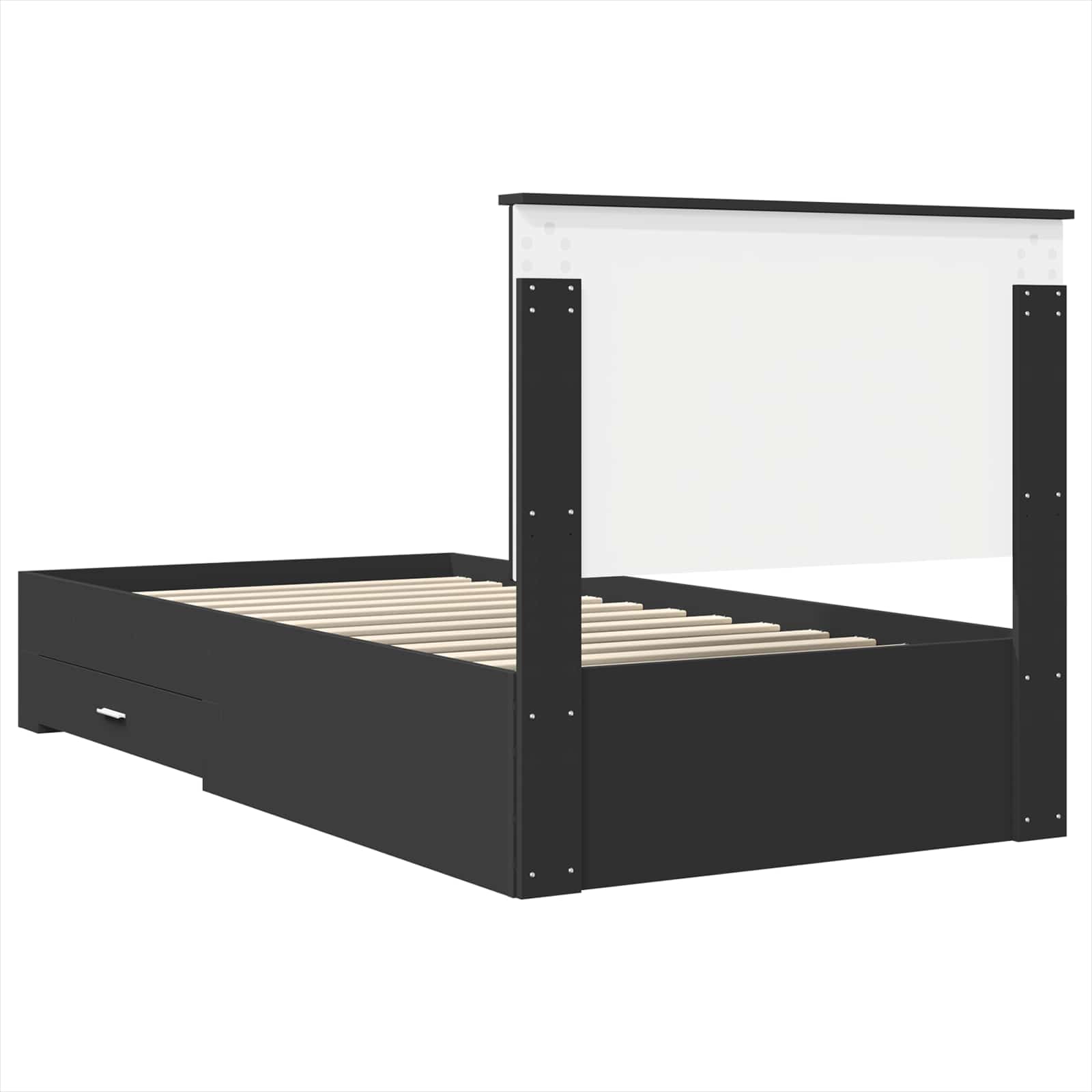 Cadre de lit Noir et argent 90 x 200 cm Bois d'ingénierie - XIOS