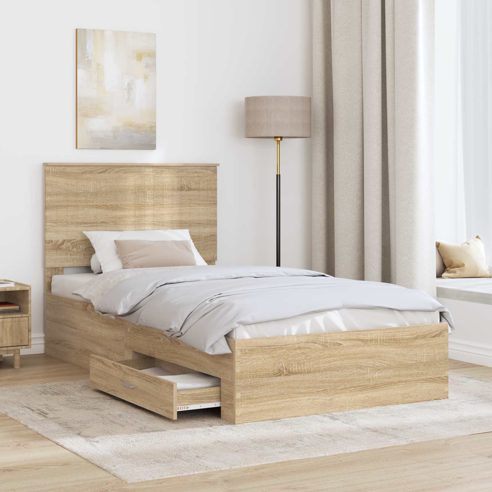 Cadre de lit Chêne Sonoma 100 x 200 cm Bois d'ingénierie - XIOS