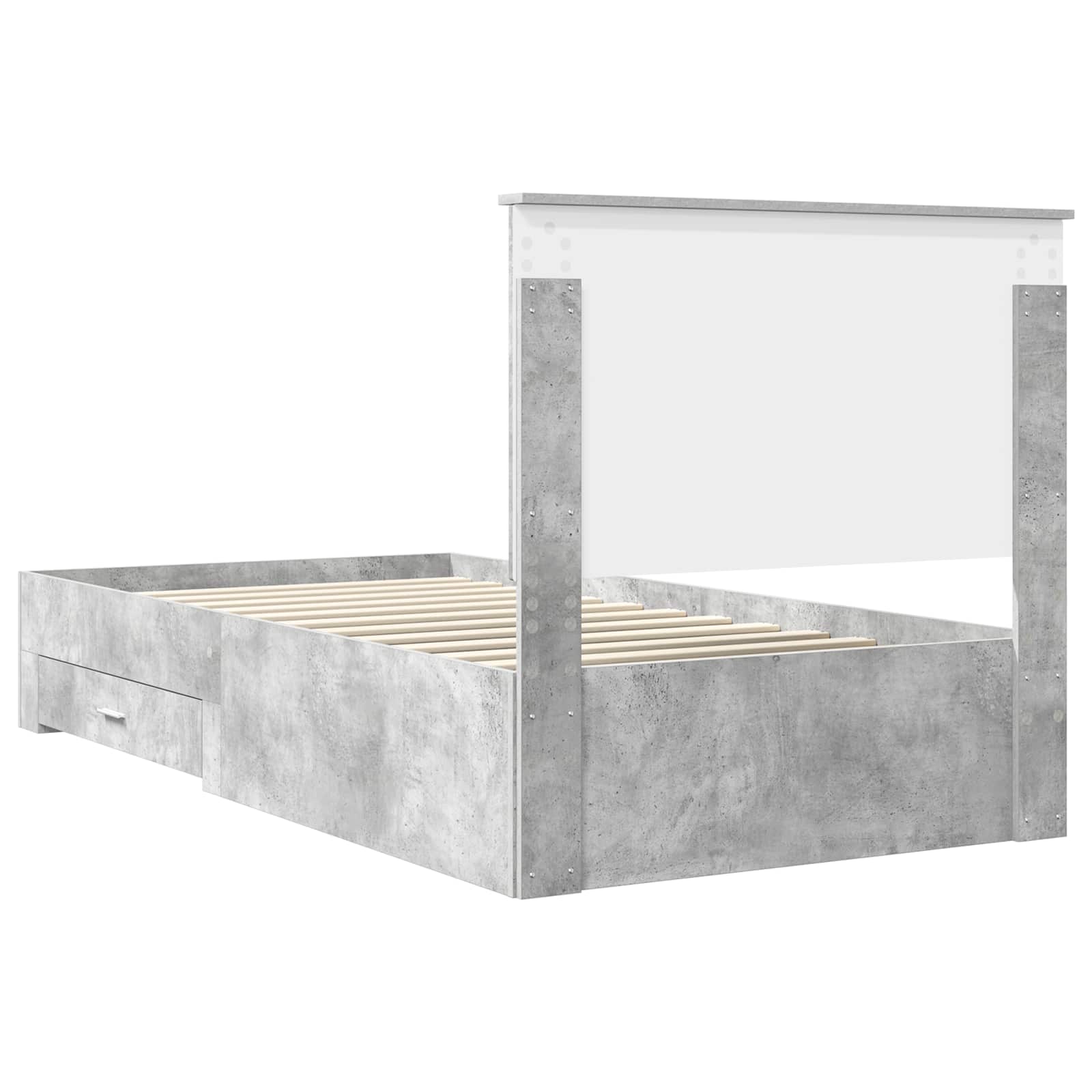 Cadre de lit Gris béton 100 x 200 cm Bois d'ingénierie - XIOS