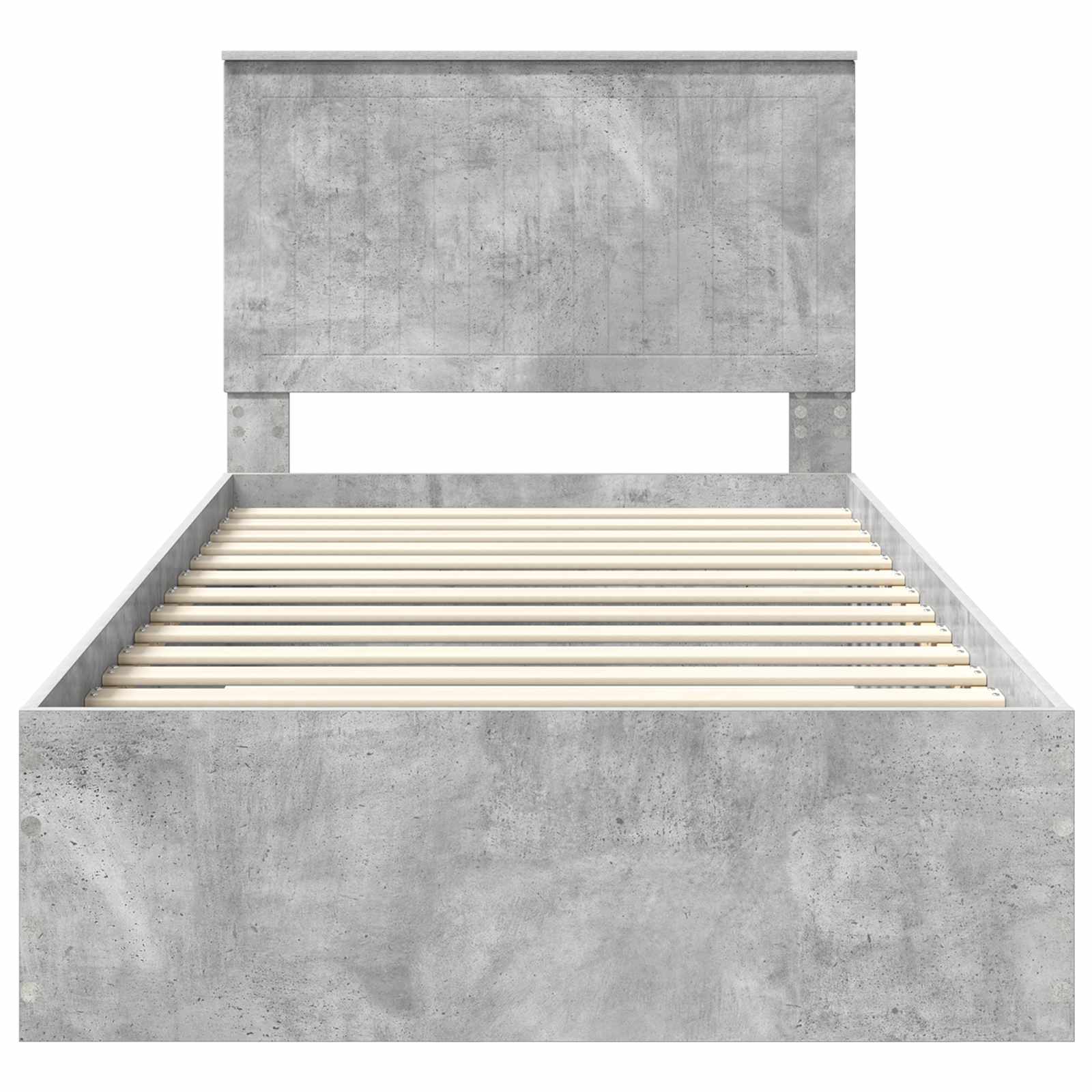 Cadre de lit Gris béton 100 x 200 cm Bois d'ingénierie - XIOS