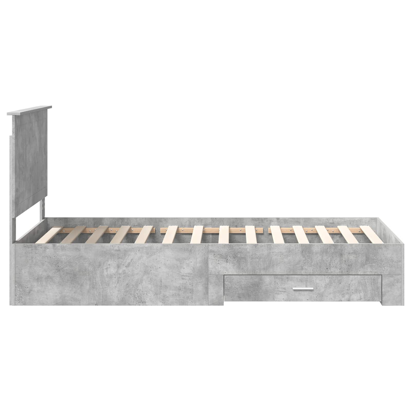 Cadre de lit Gris béton 100 x 200 cm Bois d'ingénierie - XIOS