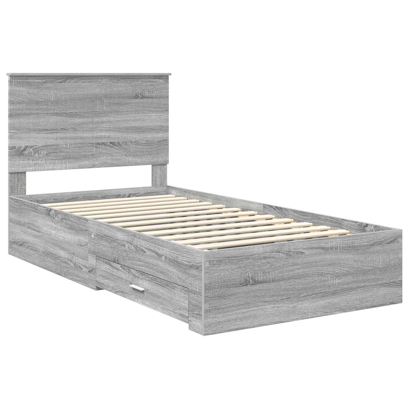 Cadre de lit Gris Sonoma 100 x 200 cm Bois d'ingénierie - XIOS
