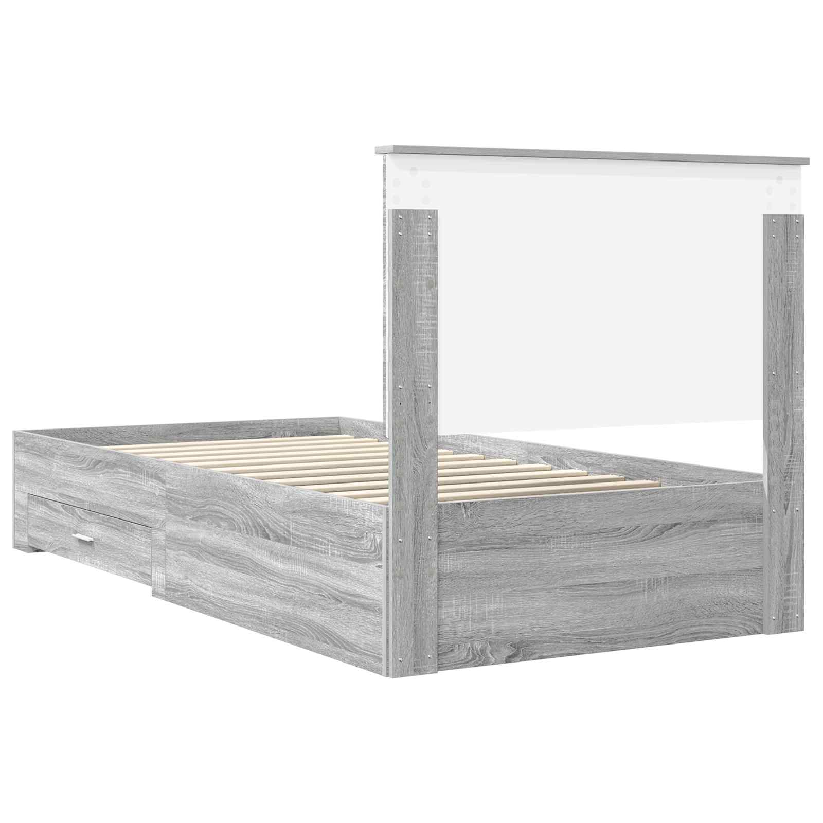 Cadre de lit Gris Sonoma 100 x 200 cm Bois d'ingénierie - XIOS