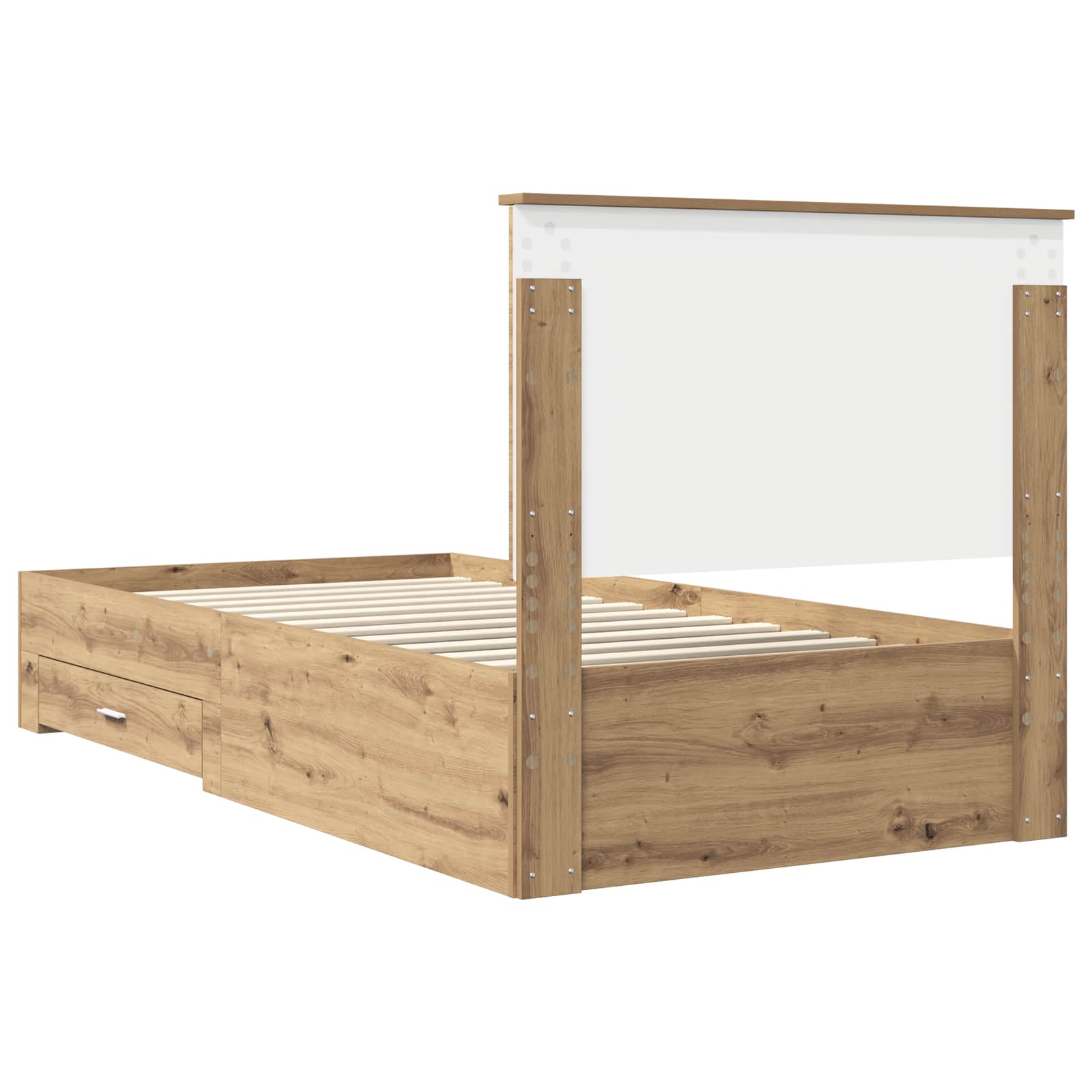 Cadre de lit Chêne artisanal 100 x 200 cm Bois d'ingénierie - XIOS