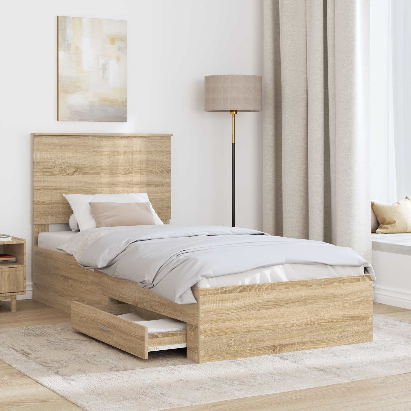 Cadre de lit Chêne Sonoma 90 x 200 cm Bois d'ingénierie - XIOS
