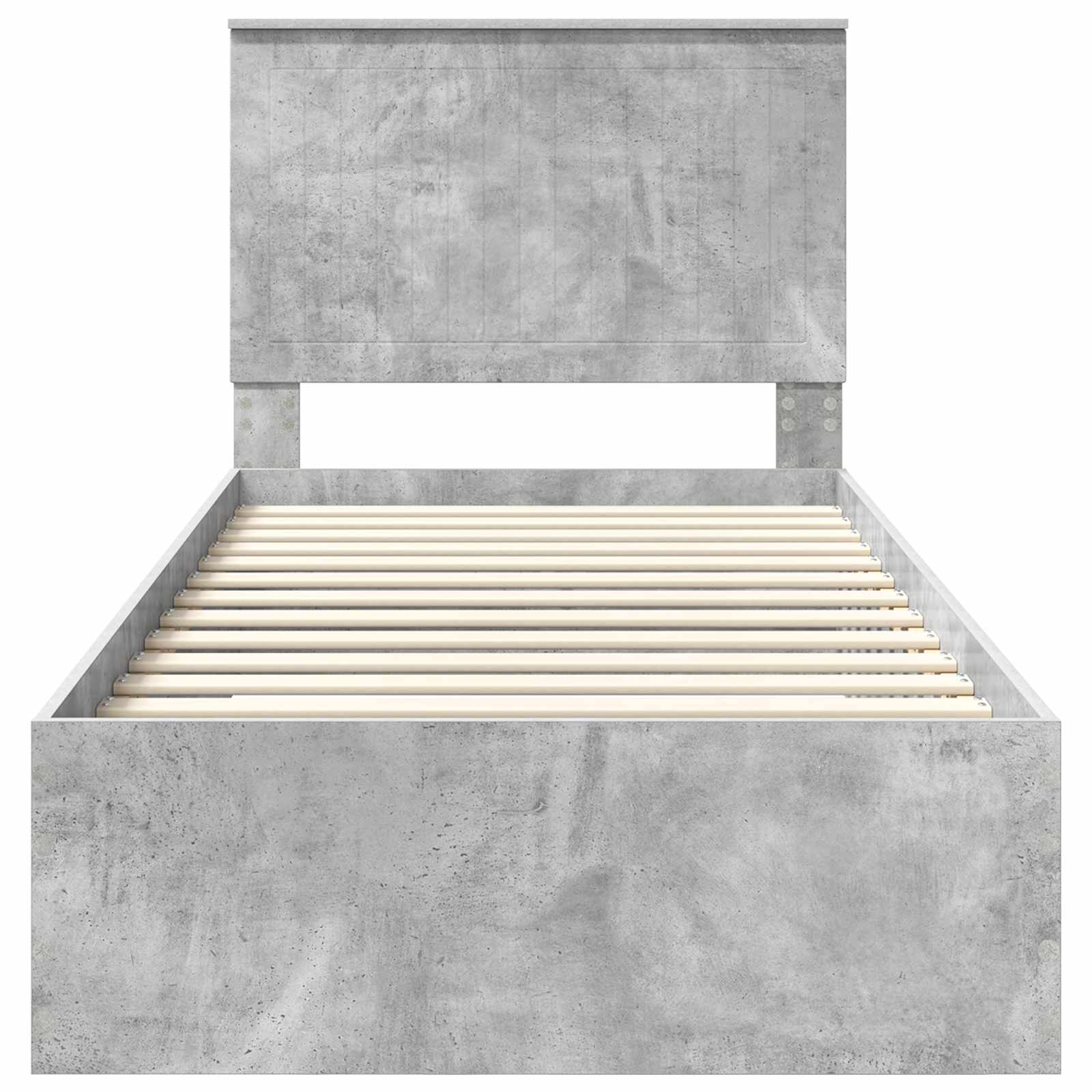 Cadre de lit Gris béton 90 x 200 cm Bois d'ingénierie - XIOS