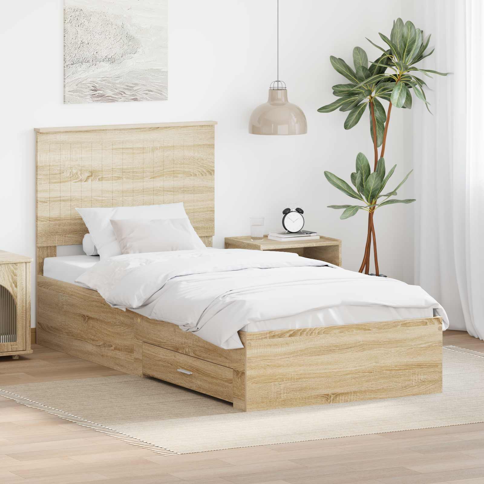 Cadre de lit Chêne Sonoma 90 x 190 cm Bois d'ingénierie - XIOS