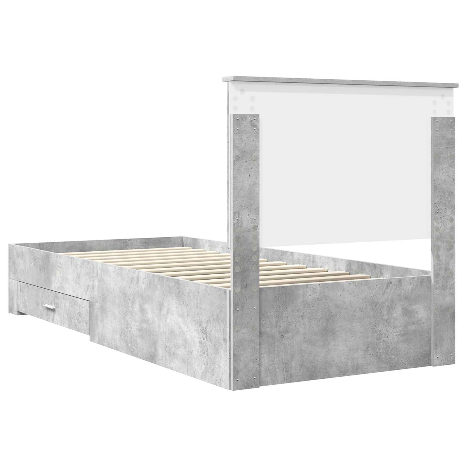 Cadre de lit Gris béton 90 x 190 cm Bois d'ingénierie - XIOS