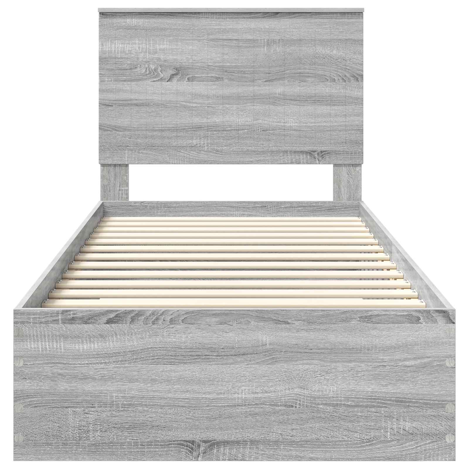 Cadre de lit Gris Sonoma 90 x 190 cm Bois d'ingénierie - XIOS