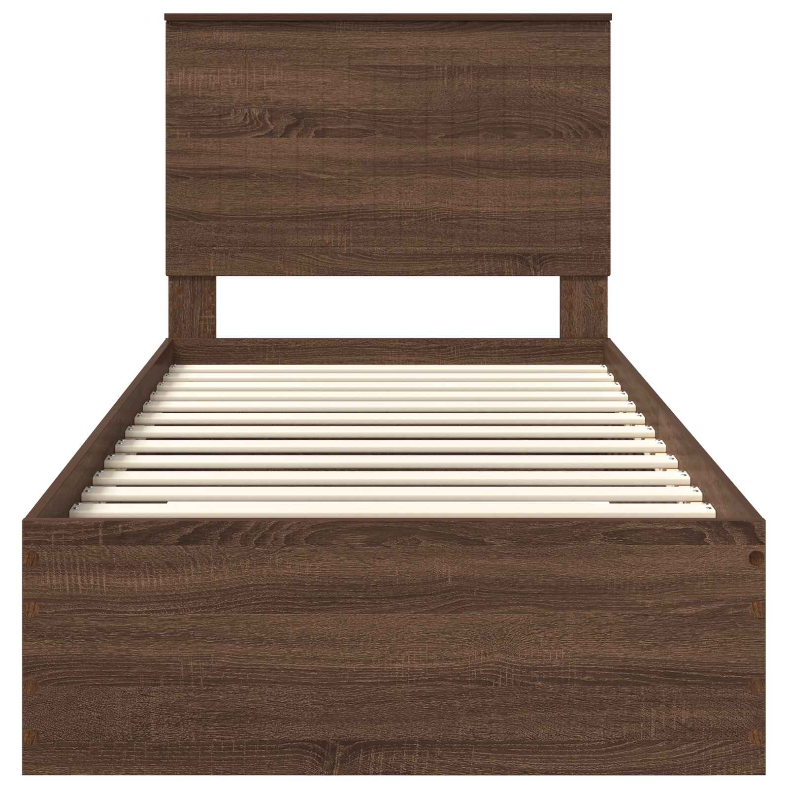 Cadre de lit avec tiroir Chêne Marron et Argent 90 x 190 cm - XIOS