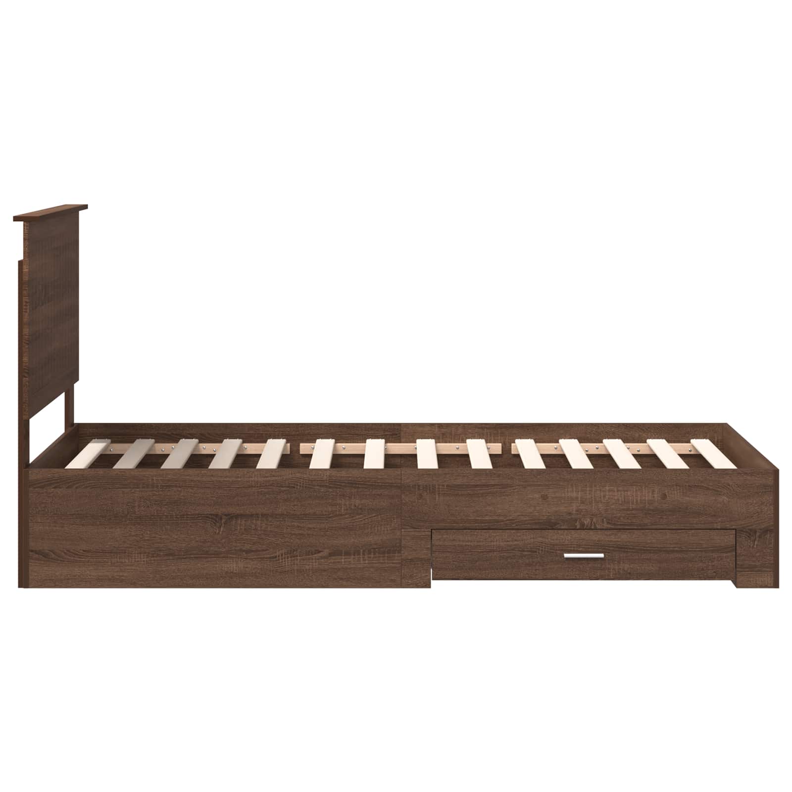 Cadre de lit avec tiroir Chêne Marron et Argent 90 x 190 cm - XIOS