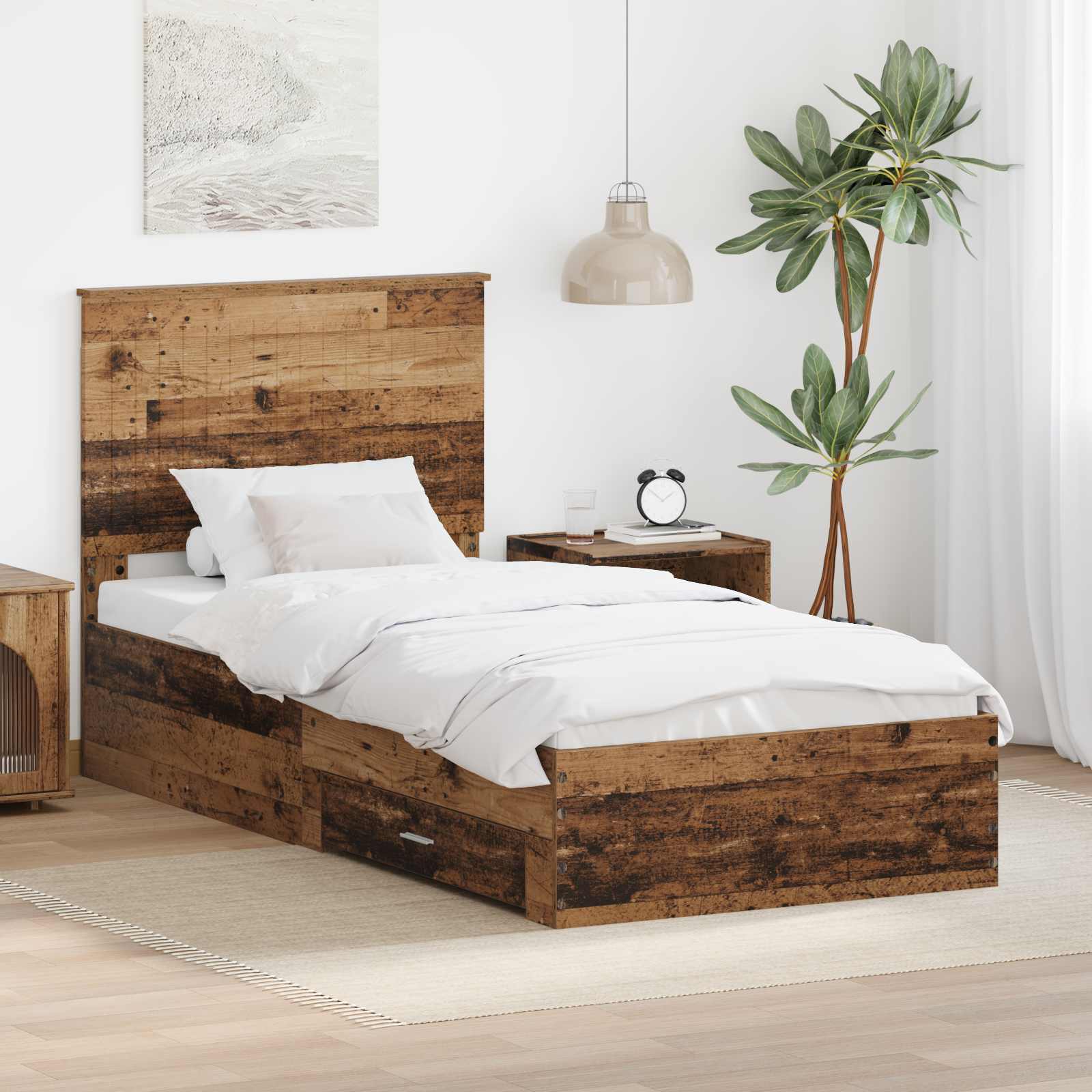 Cadre de lit Bois ancien 90 x 190 cm Bois d'ingénierie - XIOS