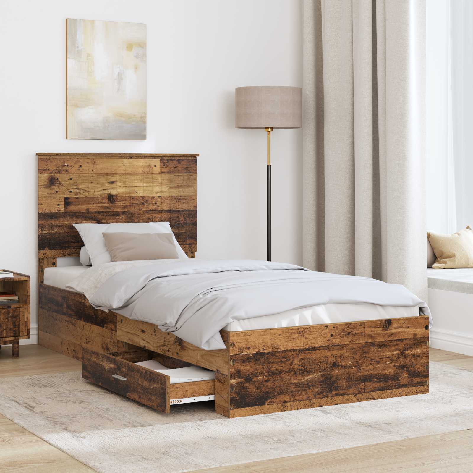 Cadre de lit Bois ancien 90 x 190 cm Bois d'ingénierie - XIOS